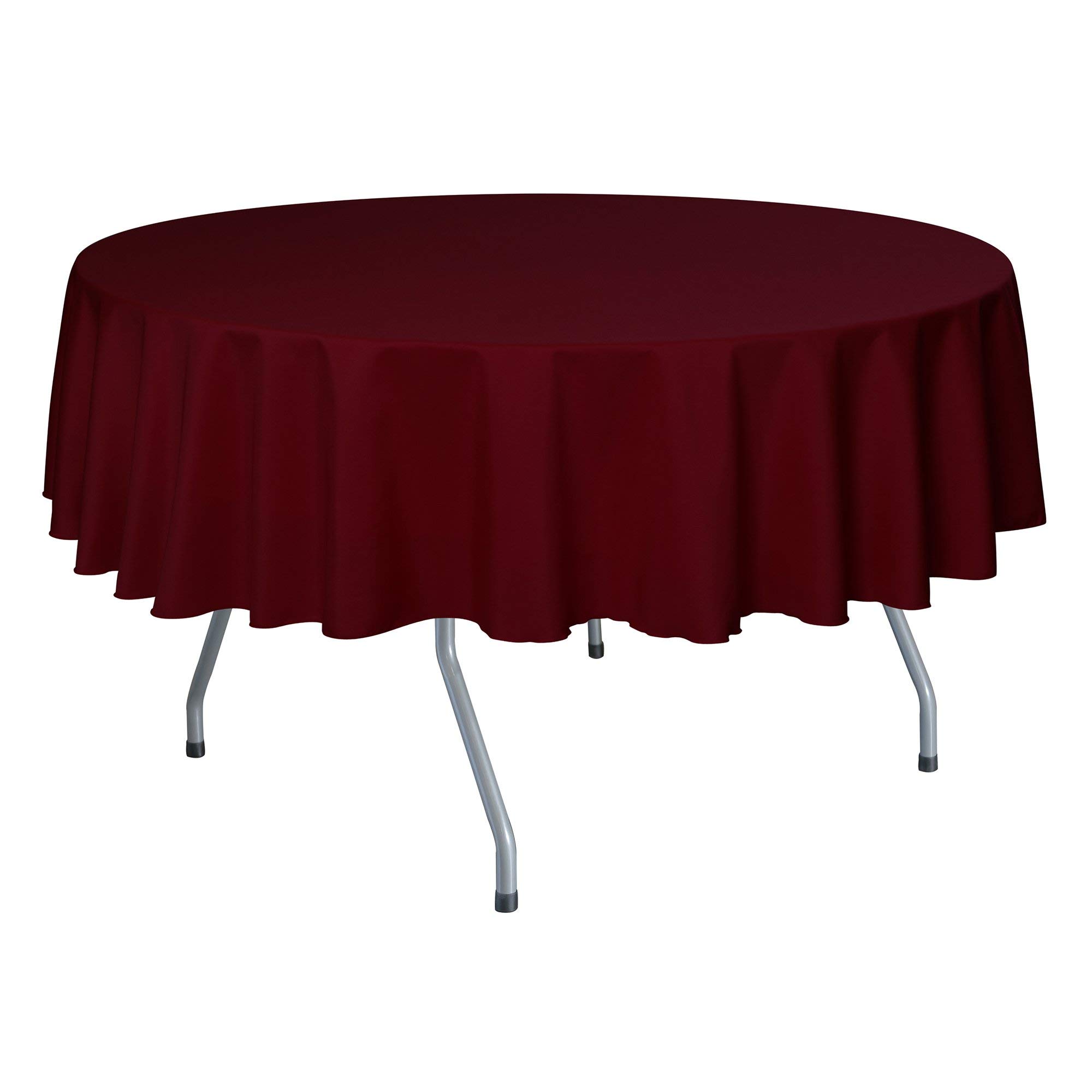 5-Pack 60-Inch Round Polyester Tablecloth Set - Wrinkle & Stain Resistant Linen-Like Fabric - Fits Tables Under 60
