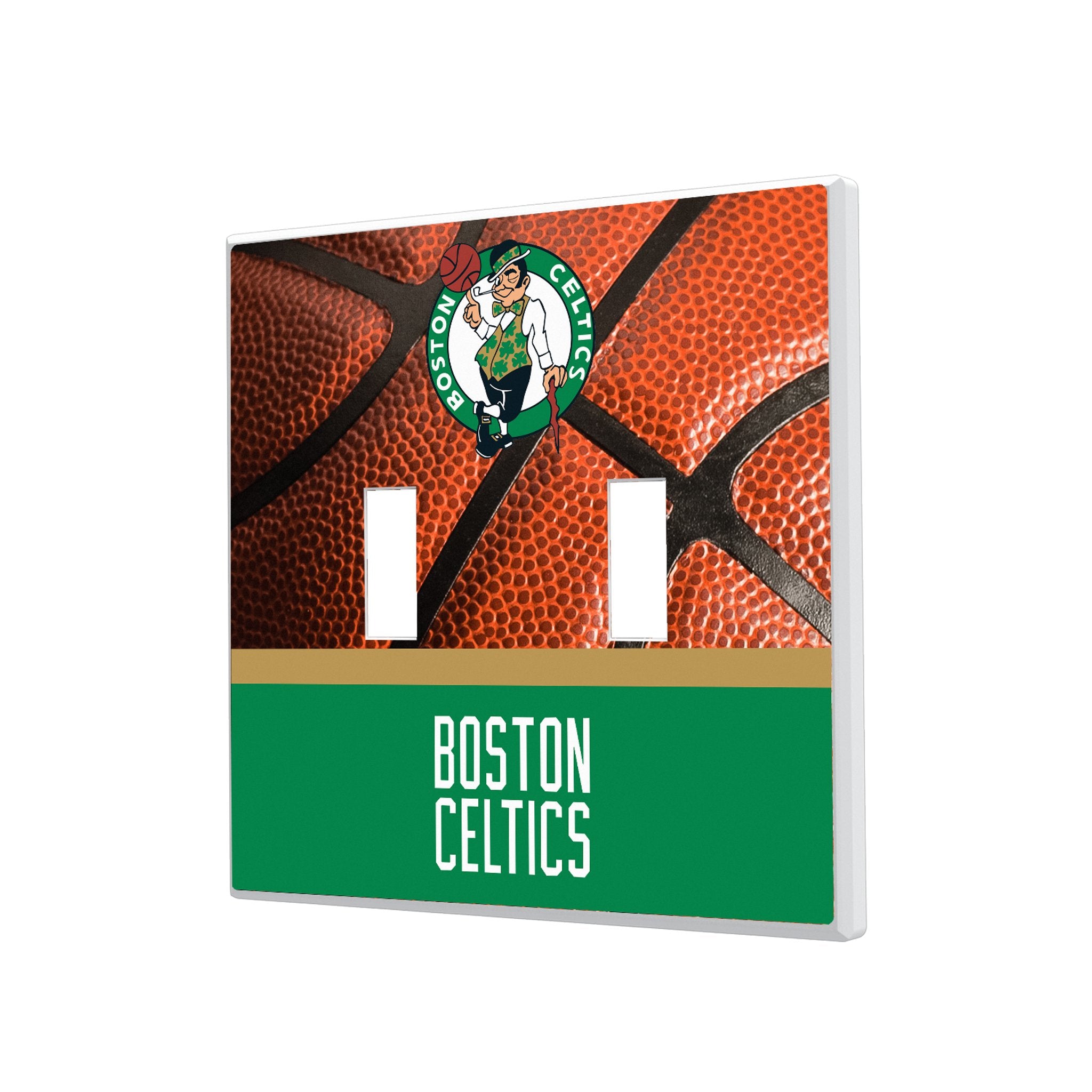 Boston Celtics Basketball Hidden Screw Light Switch Plate - Officially Licensed NBA Team Wall Decor - Perfect for Game Room, Bedroom, and Celtics Fan Gifts