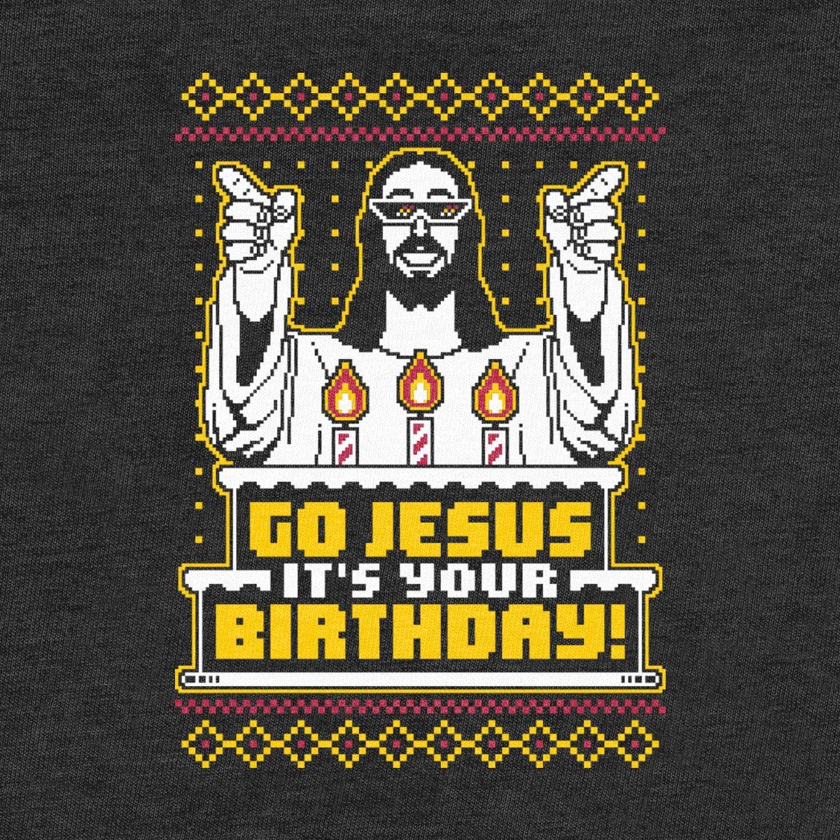 Men's Ugly Christmas Sweater - 'Go Jesus It's Your Birthday' Funny Holiday Pullover | Perfect for Christmas Parties & Family Gatherings