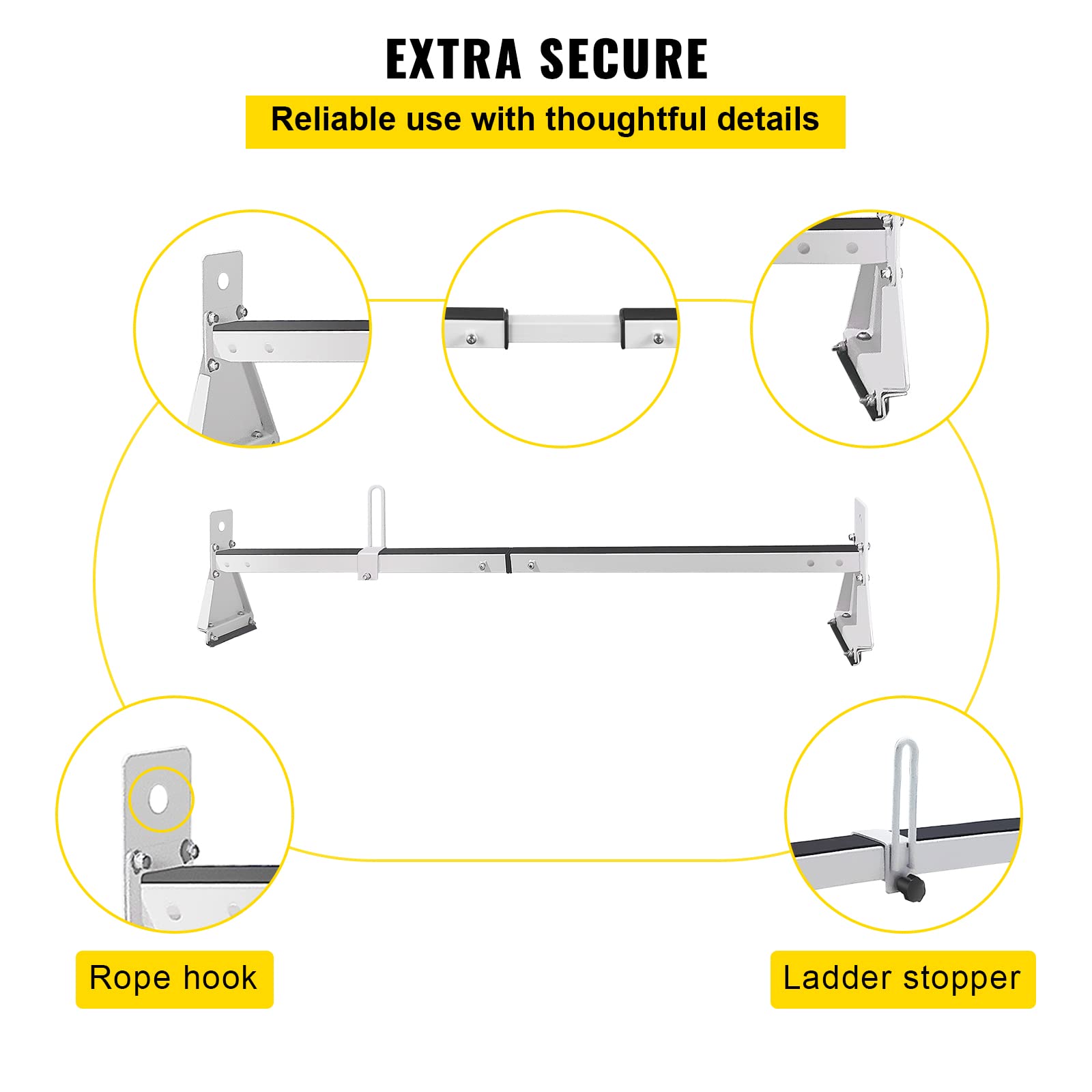 VEVOR Adjustable Van Roof Ladder Rack - 52