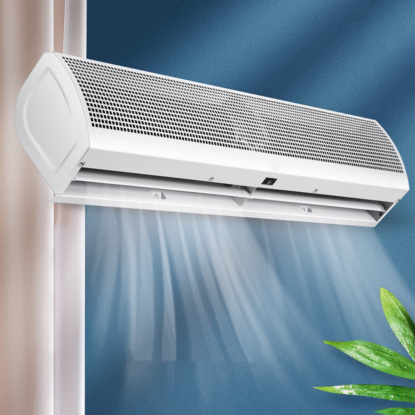 Commercial Silent Air Curtain - Wall Mounted 2-Speed Door Air Barrier with Remote Control, Large Airflow & Adjustable Wind Direction, Energy Efficient Motor (0.6m) - Ideal for Store Entrances, Restaurants & Warehouses to Block Insects & Maintain Temperature
