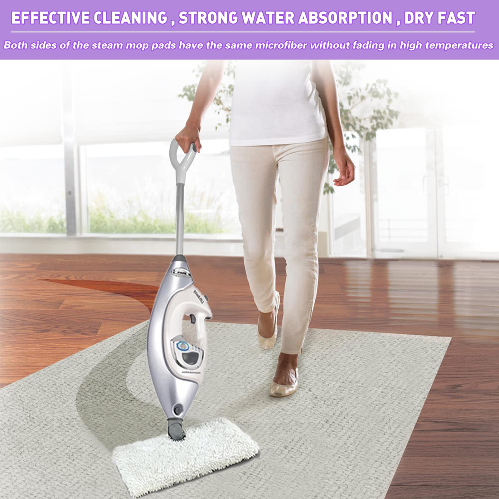 Tidy Monster 2 Pack Microfiber Steam Mop Replacement Pads for Shark Steam Pocket Mops S3500 Series (S3501/S3601/S3550/S3901/S3801/SE450/S3801CO/S3601D) - Machine Washable, Durable & Easy Cleaning Pads - Perfect for Hardwood Floors, Tile & Laminate Surfaces