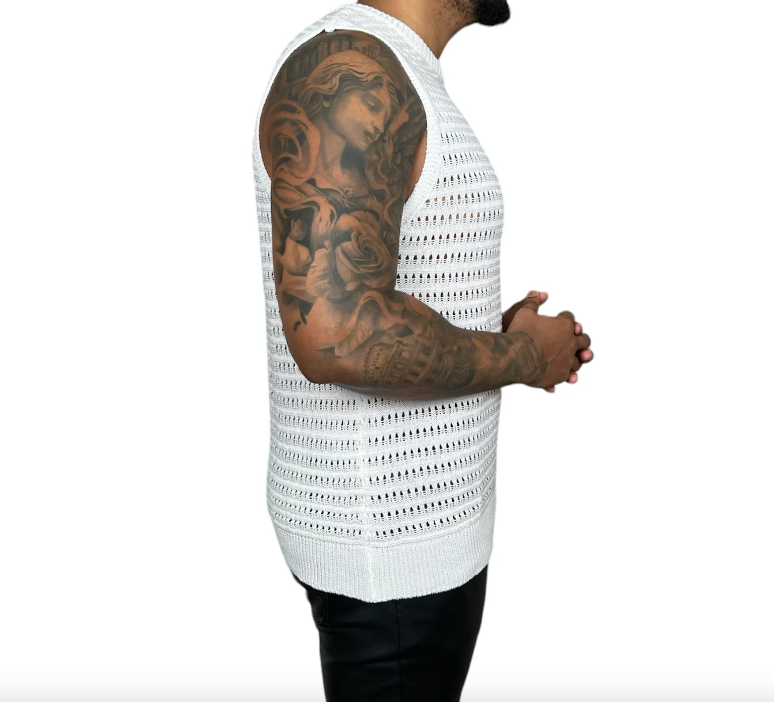 Boho Crochet Mesh Top for Men - Transparent T-Shirt Festival Outfit - Perfect for Music Festivals, Beach Parties & Summer Fashion