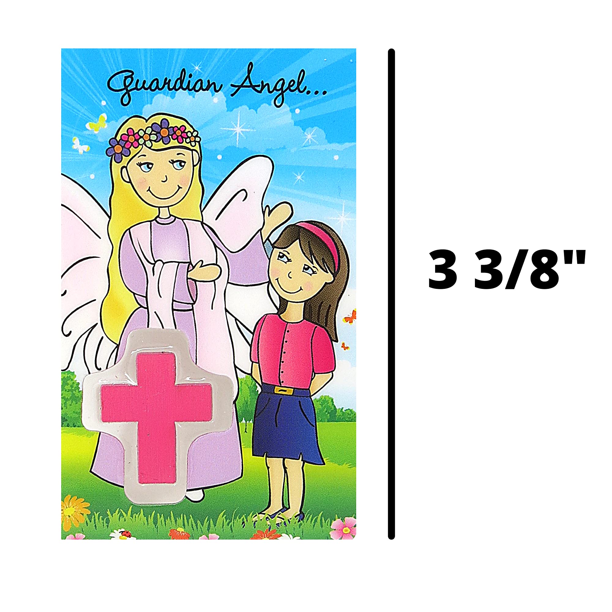 Guardian Angel Prayer Card with Medal - Catholic Bookmark for Bible & Gifts, Pack of 3