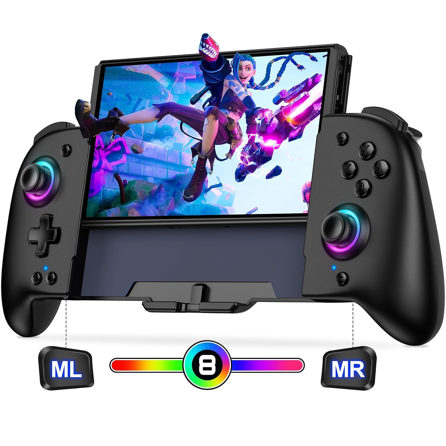 Wireless Pro Controller for Nintendo Switch & Switch OLED - Ergonomic Full-Size Joypad with Turbo, Programmable Buttons & Long Battery Life - Perfect for Handheld Mode Gaming, Multiplayer Sessions & Competitive Play
