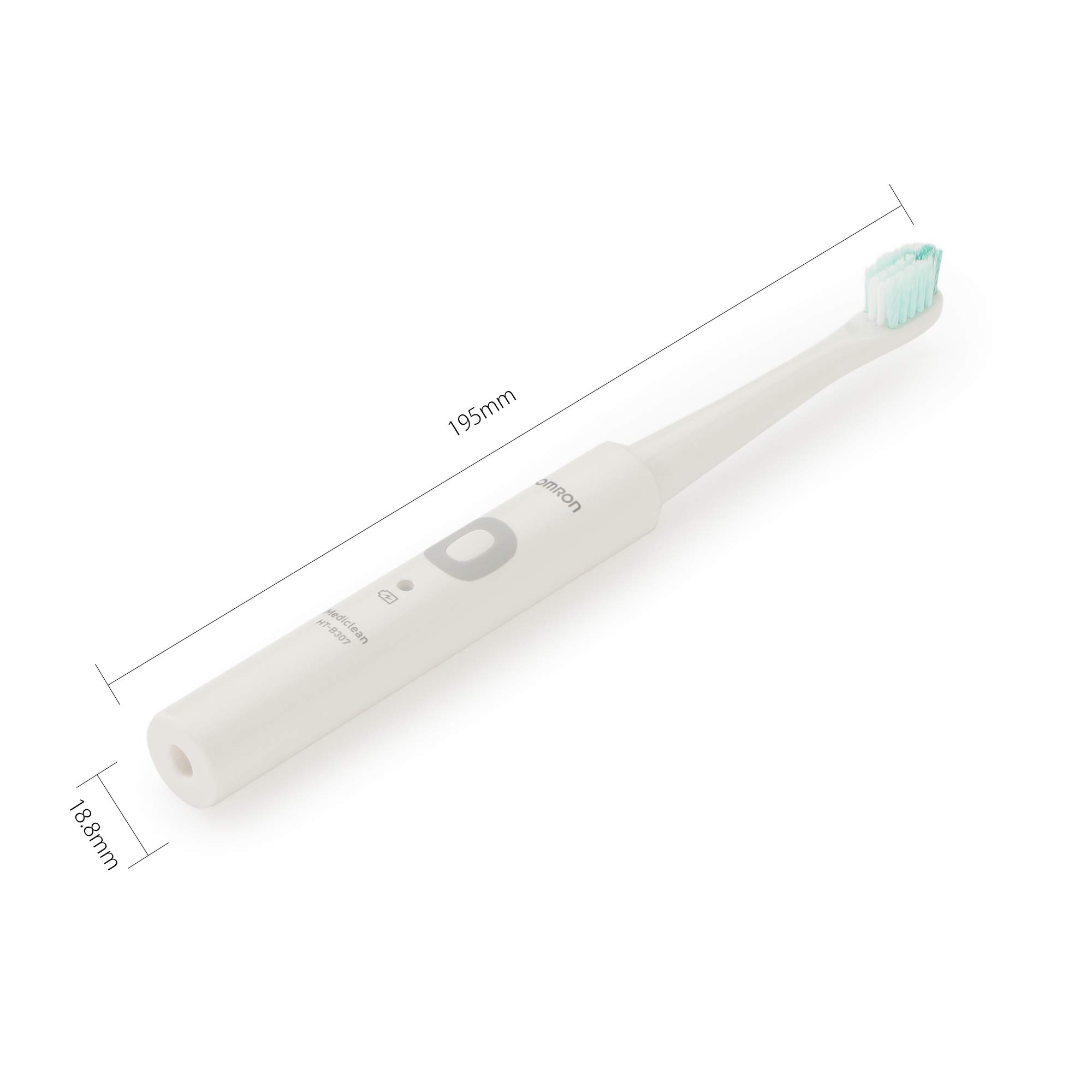 Omron Sonic Electric Toothbrush - HT-B307-W, White | Advanced Teeth Cleaning for Fresh Breath & Healthy Gums | Perfect for Home & Travel Use