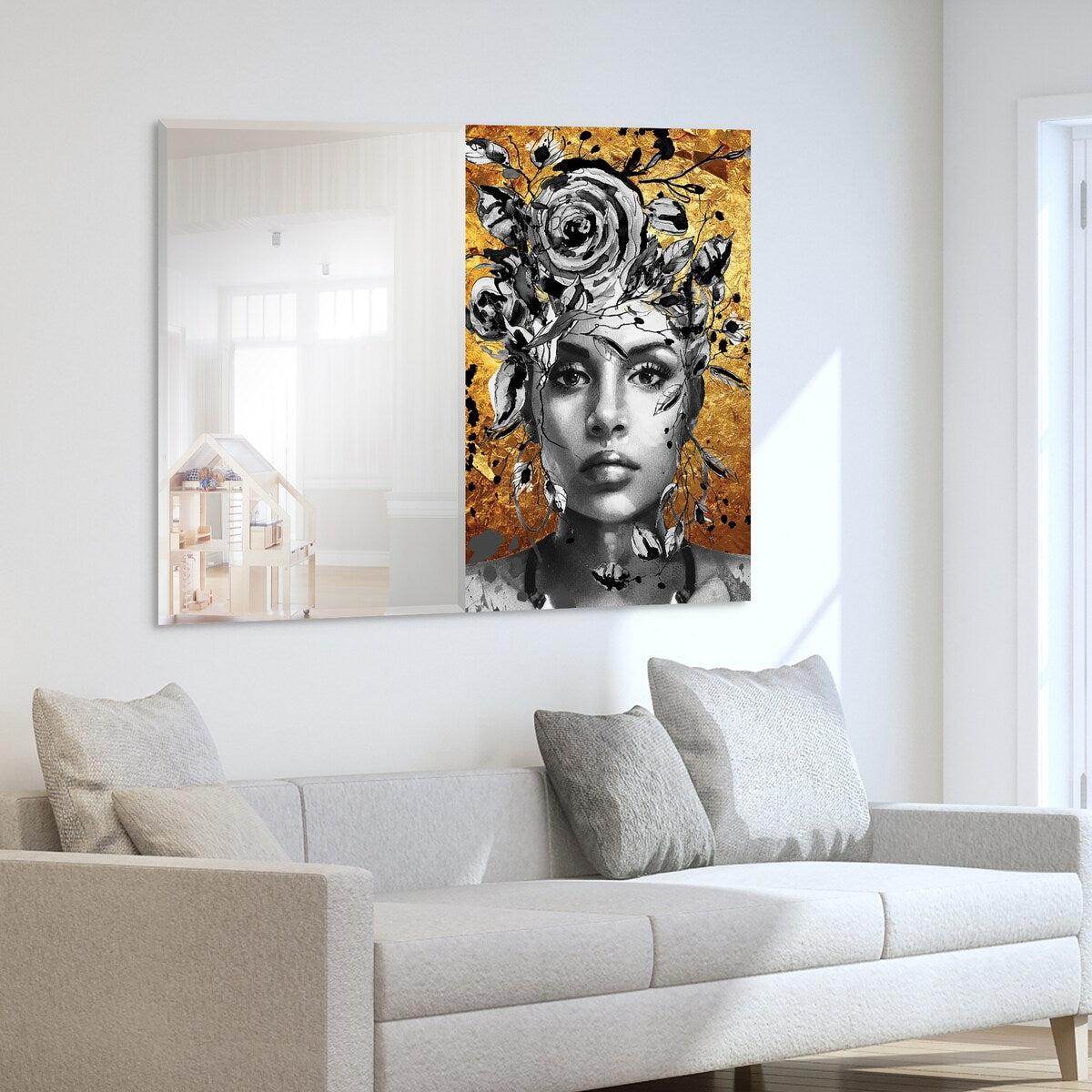 Be Yourself Rectangular Beveled Mirror - Free Floating Printed Tempered Art Glass (48