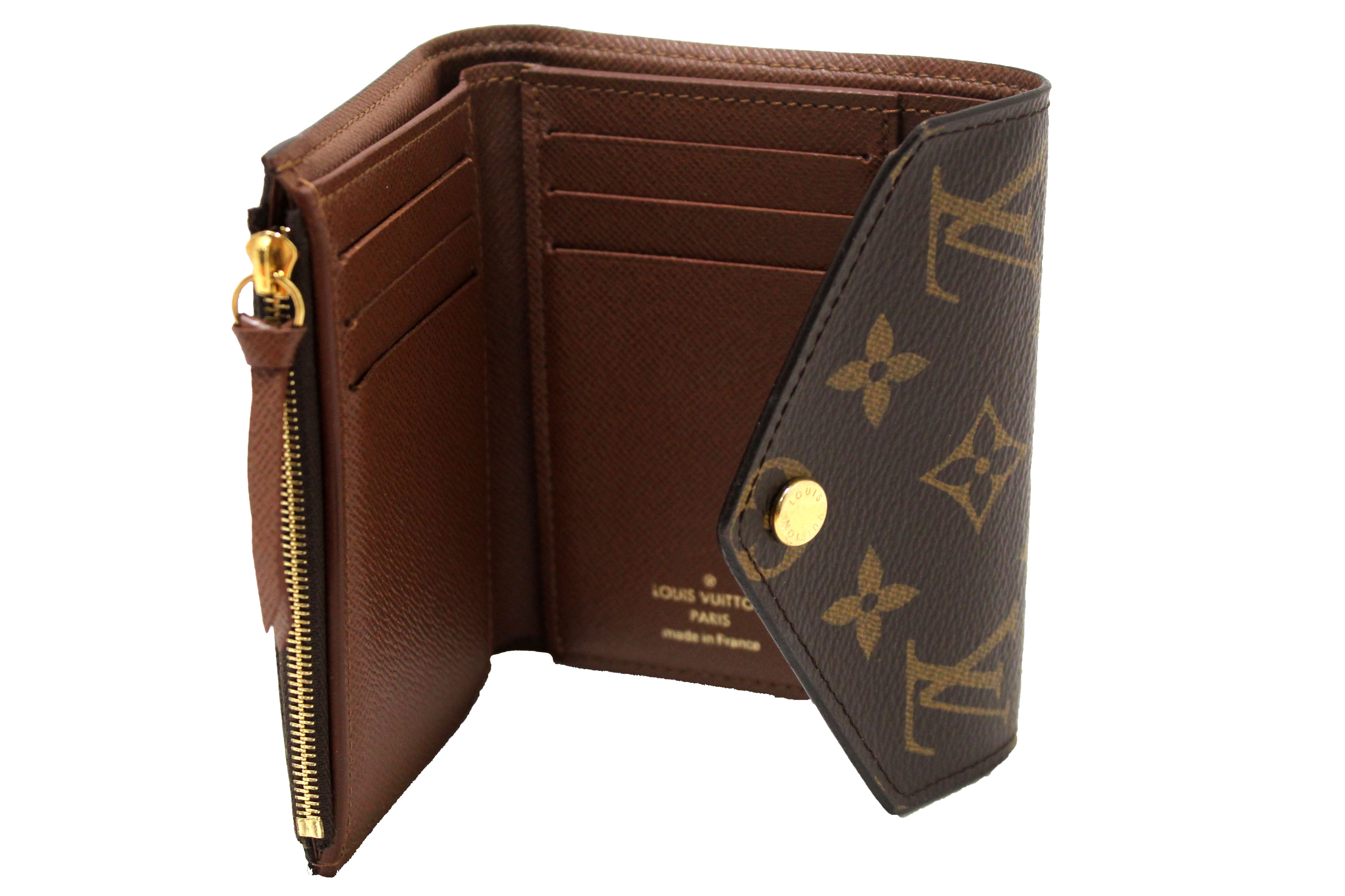 Authentic Louis Vuitton Monogram Victorine Wallet - Compact Zip Around Wallet for Women, Luxury Leather Card Holder & Coin Purse - Perfect for Everyday Use, Travel & Gift Giving