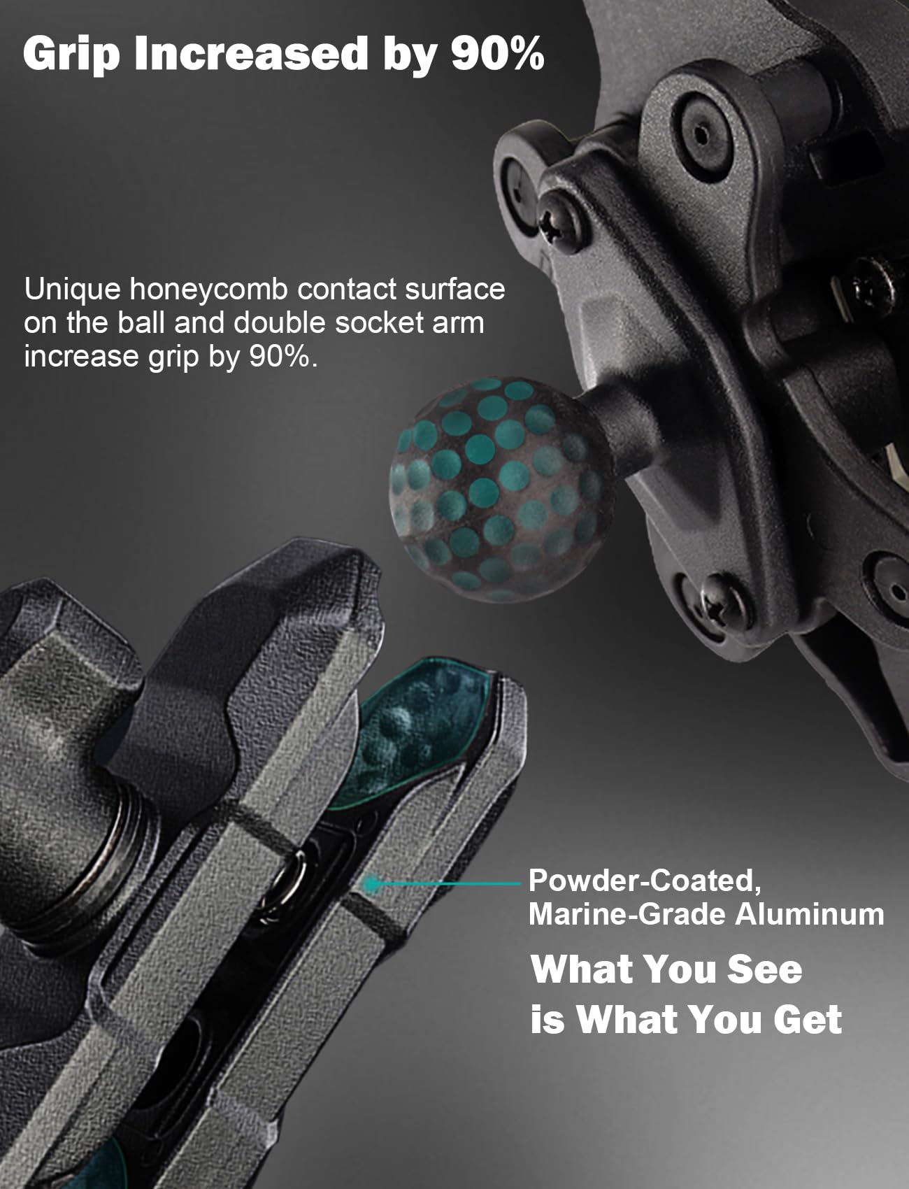 WINDFRD Motorcycle Phone Mount with Vibration Dampener - Universal Anti-Shock Phone Holder for iPhone 14 Pro Max, Samsung Galaxy (Fits 4.7