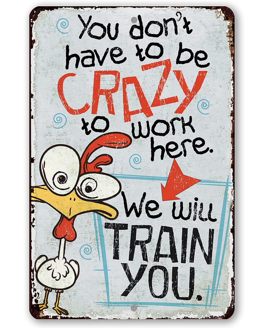 Funny Chicken Coop Sign - Humorous Rooster Decor for Farmhouse & Chicken Yard | Durable 12x18 Metal Sign for Indoor/Outdoor Use | Perfect Farmhouse Gift & Wall Decor for Kitchen, Garden or Backyard