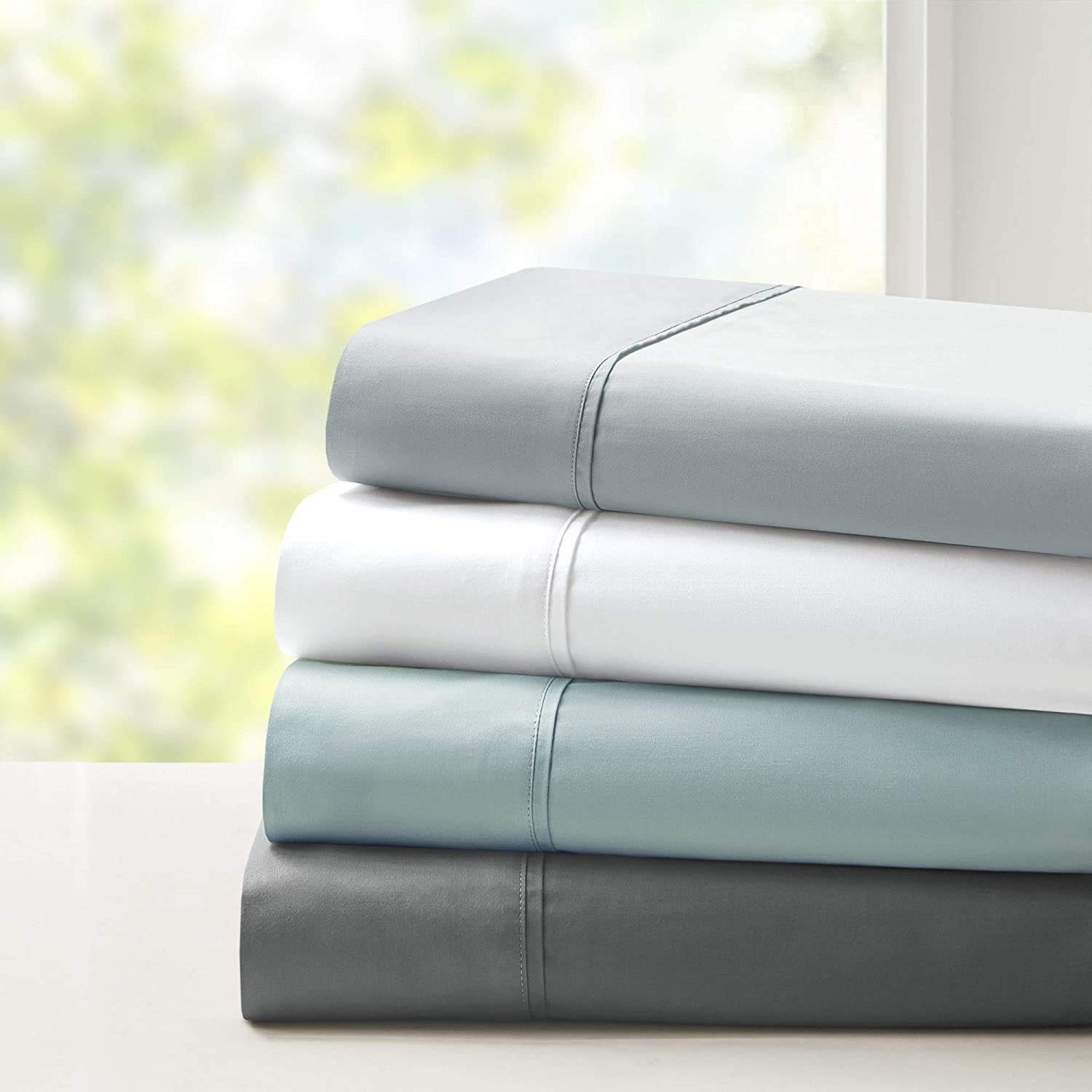 Luxury 600 Thread Count Giza Egyptian Cotton Sheets - Split King Size, Deep Pocket, Dark Grey Solid - Premium Bedding for Hotels, Master Bedrooms & Guest Rooms