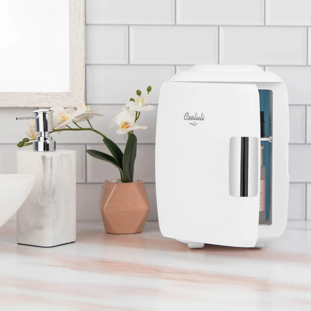 Cooluli Classic 4L Mini Fridge - Portable Electric Cooler & Warmer for Skincare, Cosmetics, Beverages | Perfect for Bedroom, Office, Dorm & Travel Use
