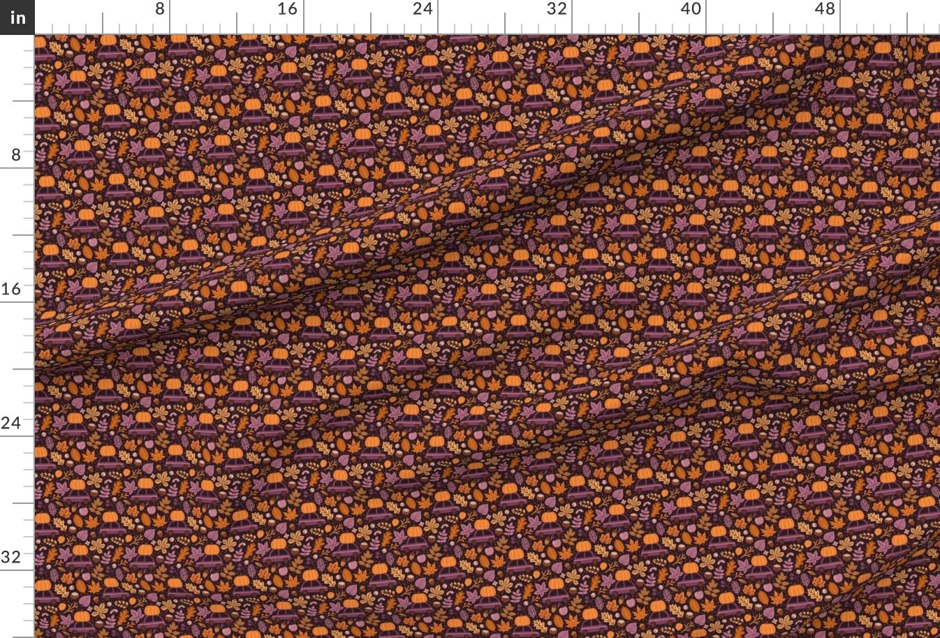 Autumn-Themed Small Scale Printed Minky Fabric by The Yard - Soft Plush Material for Sewing Baby Blankets & Quilt Backing - Perfect for DIY Nursery Decor & Cozy Fall Projects