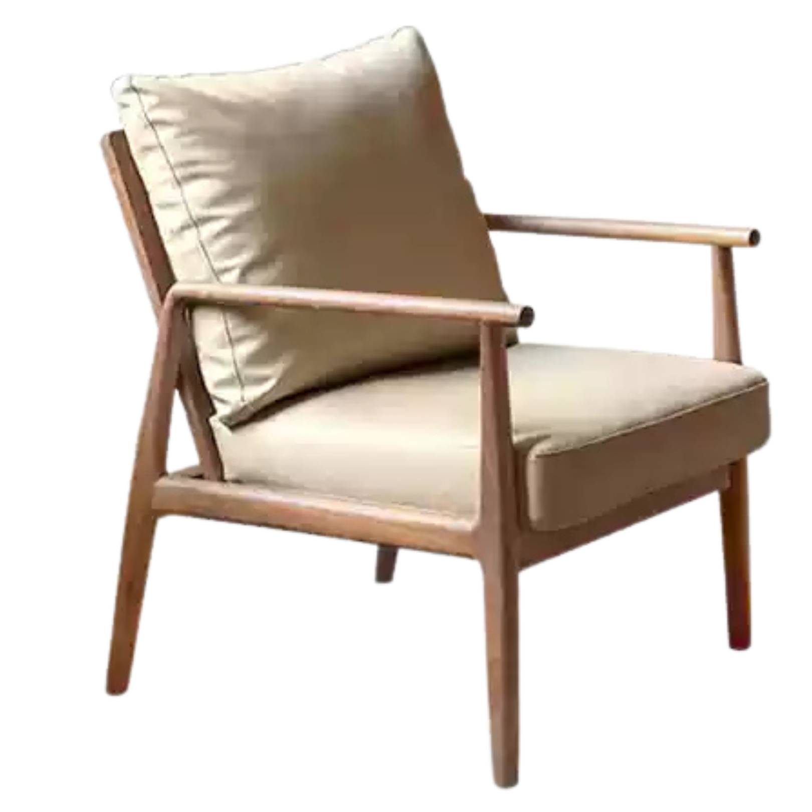 Premium Black Walnut and Ash Solid Wood Lounge Chair with Backrest - Perfect for Living Room, Reading Nook, or Office Relaxation