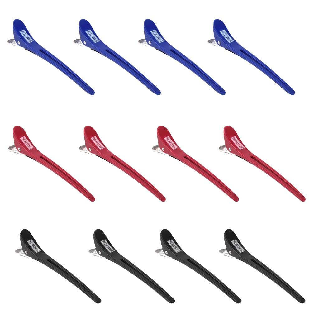 GAH 12-Piece Sectioning Clips for Hair Styling - Professional Curl Hair Clamps for Salon & Home Use - Perfect for Hairdressing, Coloring, and Styling