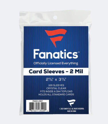 Fanatics Collectibles Soft Sleeves - 100 Pack | Premium Card Protectors for Sports Cards, Trading Cards & Collectibles | Perfect for Storage, Display & Trading