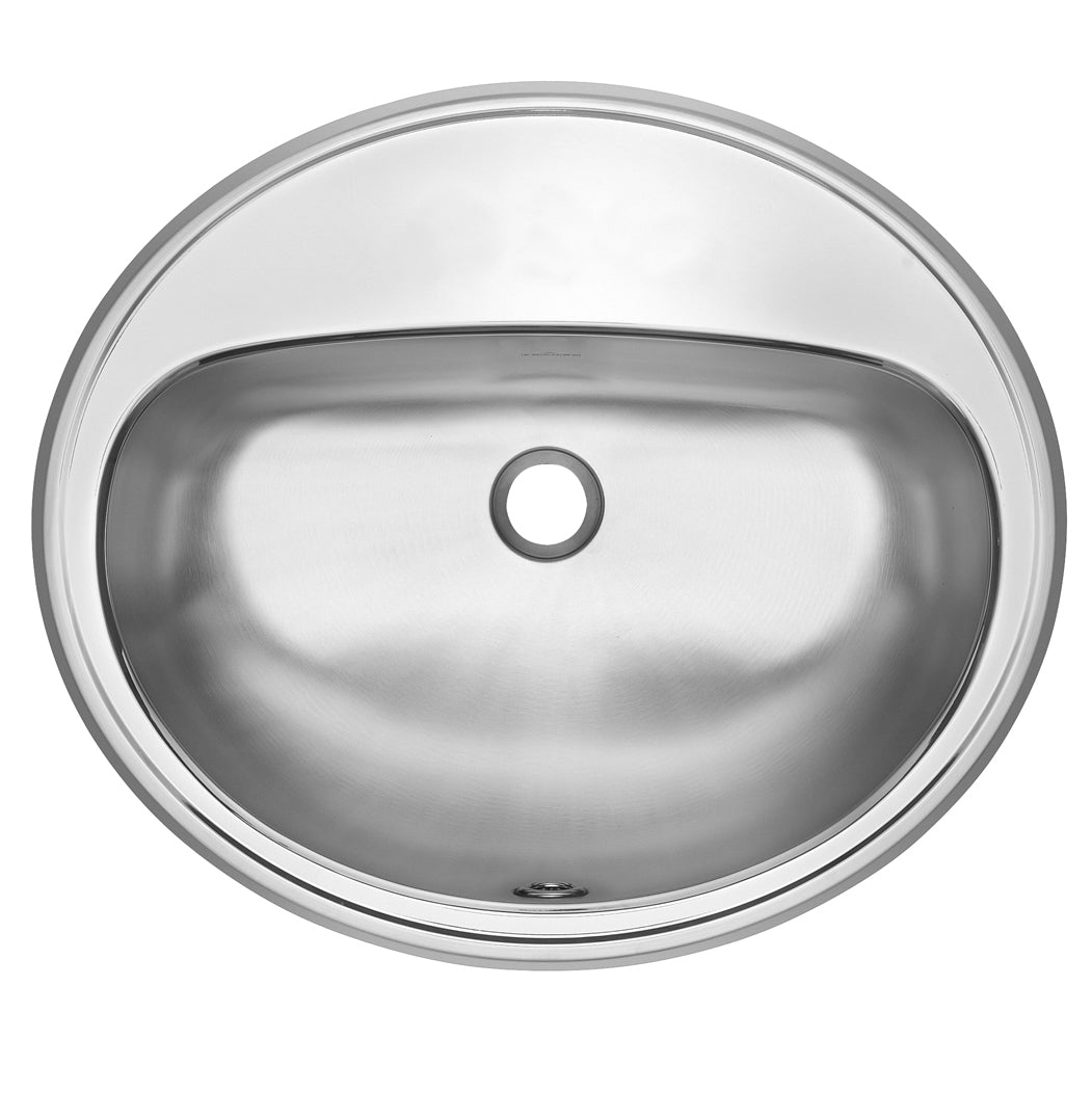3 Hole Drop-In Bathroom Sink - Stainless Steel OV1821 6 3