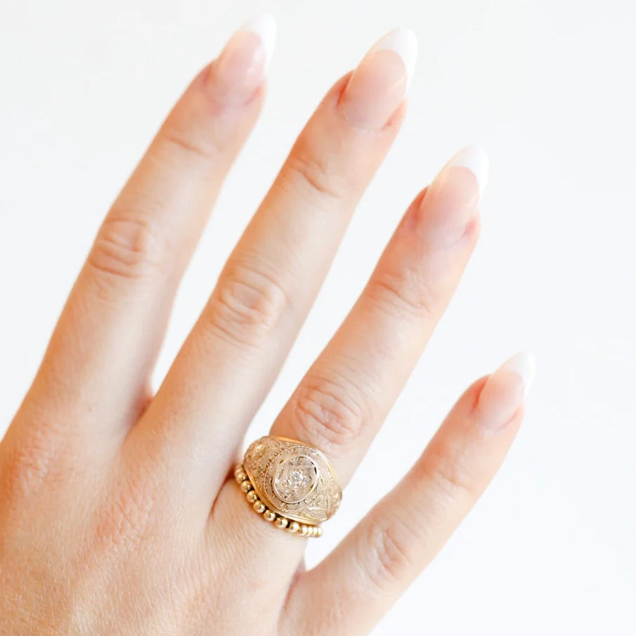 Ella 2.5MM Gold Beaded Band Ring for Women - Dainty Stackable Jewelry for Everyday Wear, Gift Giving & Special Occasions