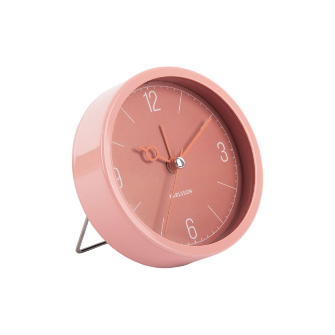 Blush Red Alarm Clock Monocle - Stylish Digital Alarm Clock with LED Display for Bedroom, Office, or Travel