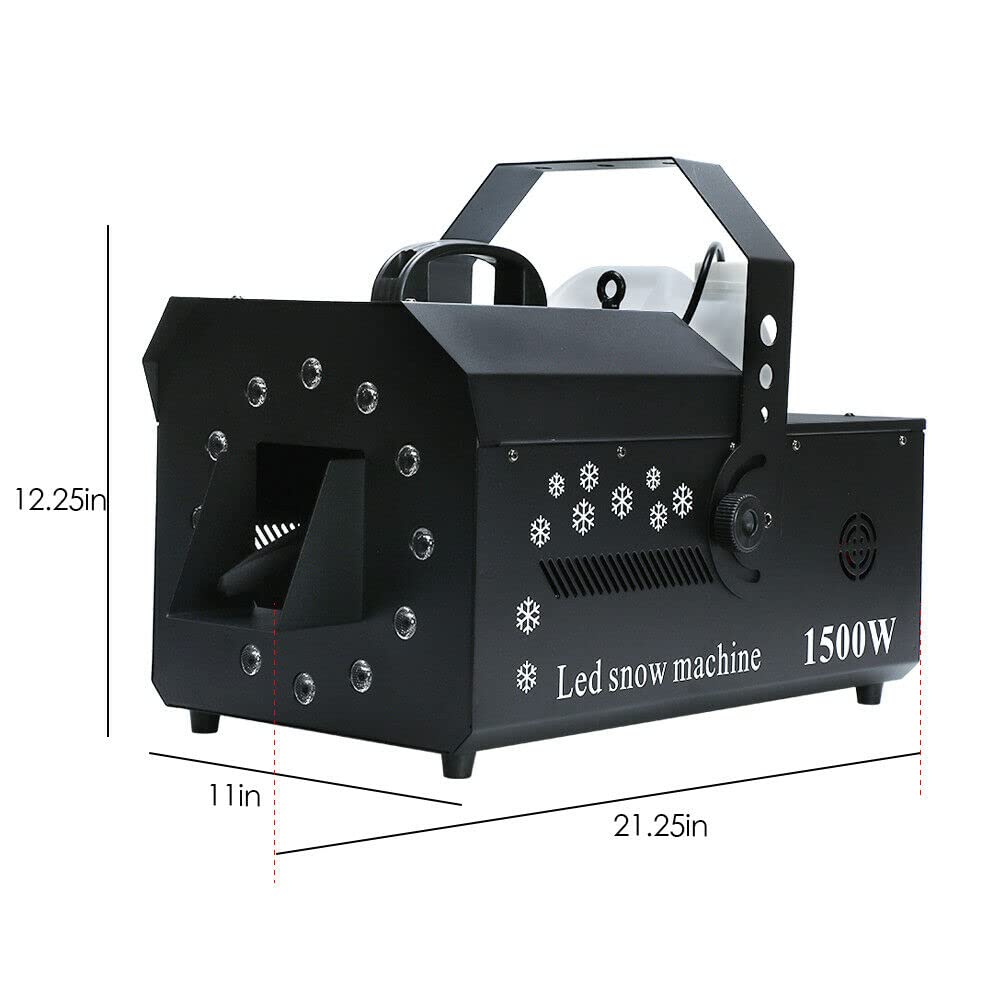 1500W LED Snow Machine with LCD Display & Remote Control - High Power Artificial Snow Maker for Outdoor Christmas, Wedding, Party & Stage Effects