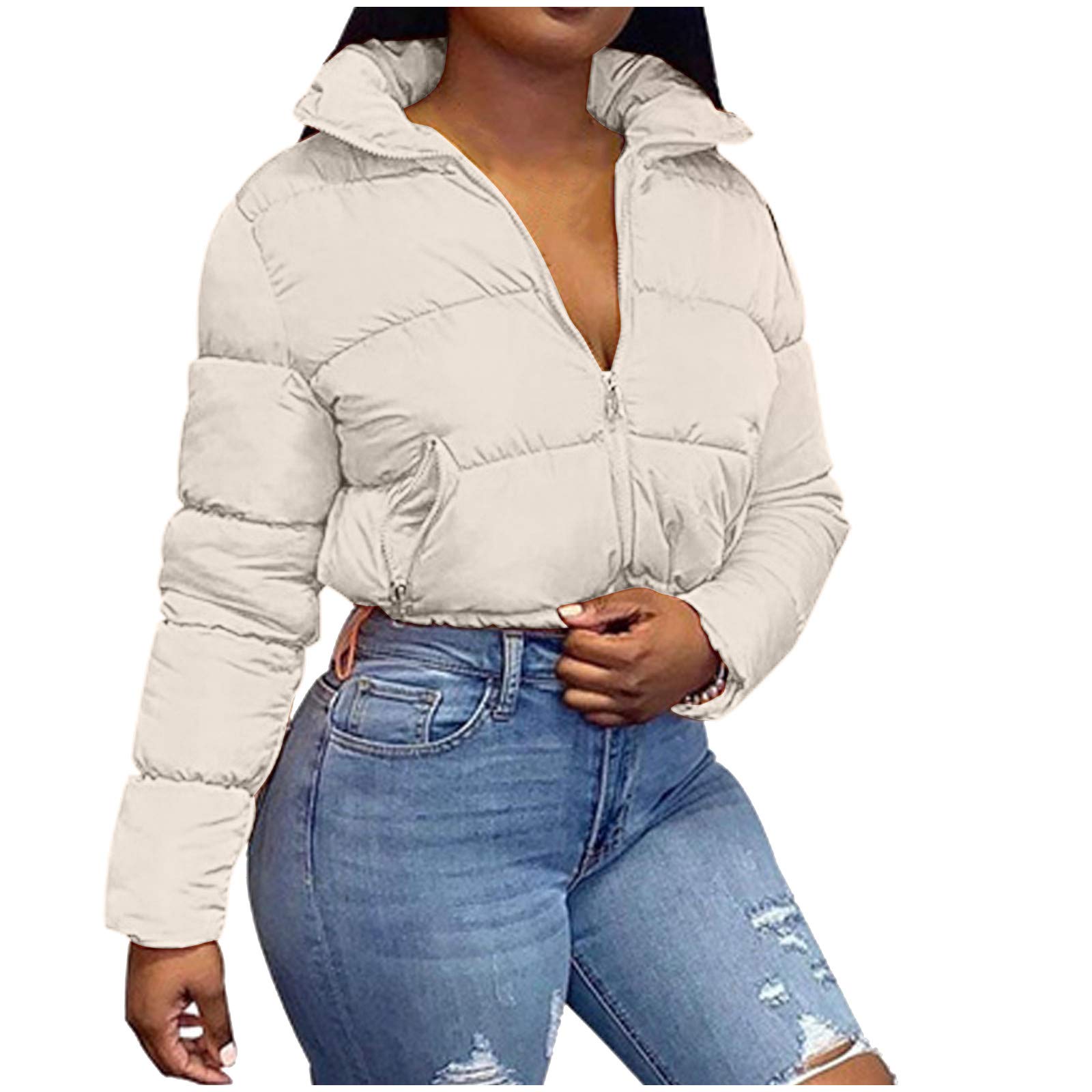 YOMXL Women's Quilted Bomber Jacket - Colorblock Long Sleeve Baseball Collar Lightweight Coat | Perfect for Casual Outings, Fall Layering & Streetwear Fashion