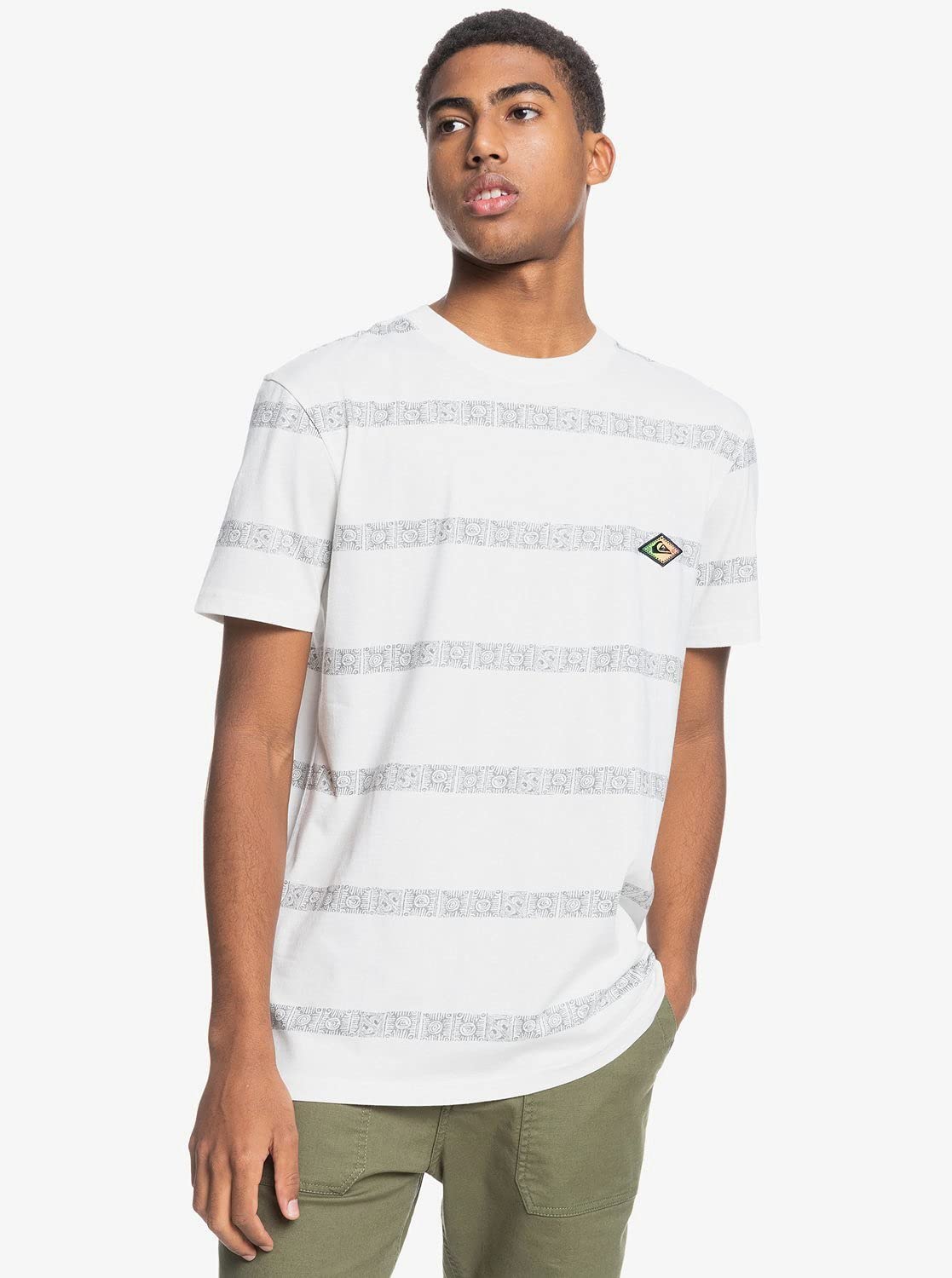 Quiksilver Men's Heritage Short Sleeve T-Shirt - Classic Cotton Crewneck Tee for Casual Wear, Surfing & Beach Outfits
