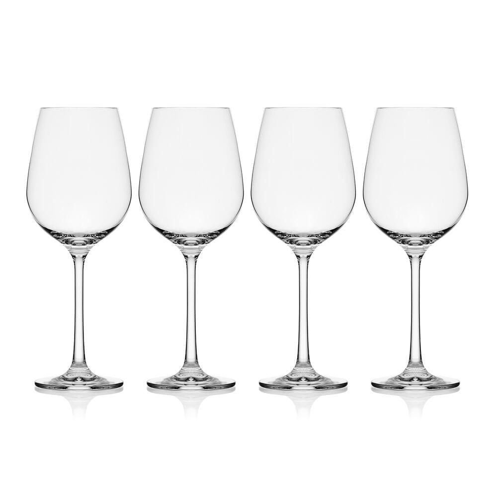 Premium Lana Set of 4 Crystal Clear White Wine Glasses - Elegant Stemware for Chardonnay, Sauvignon Blanc & Dinner Parties