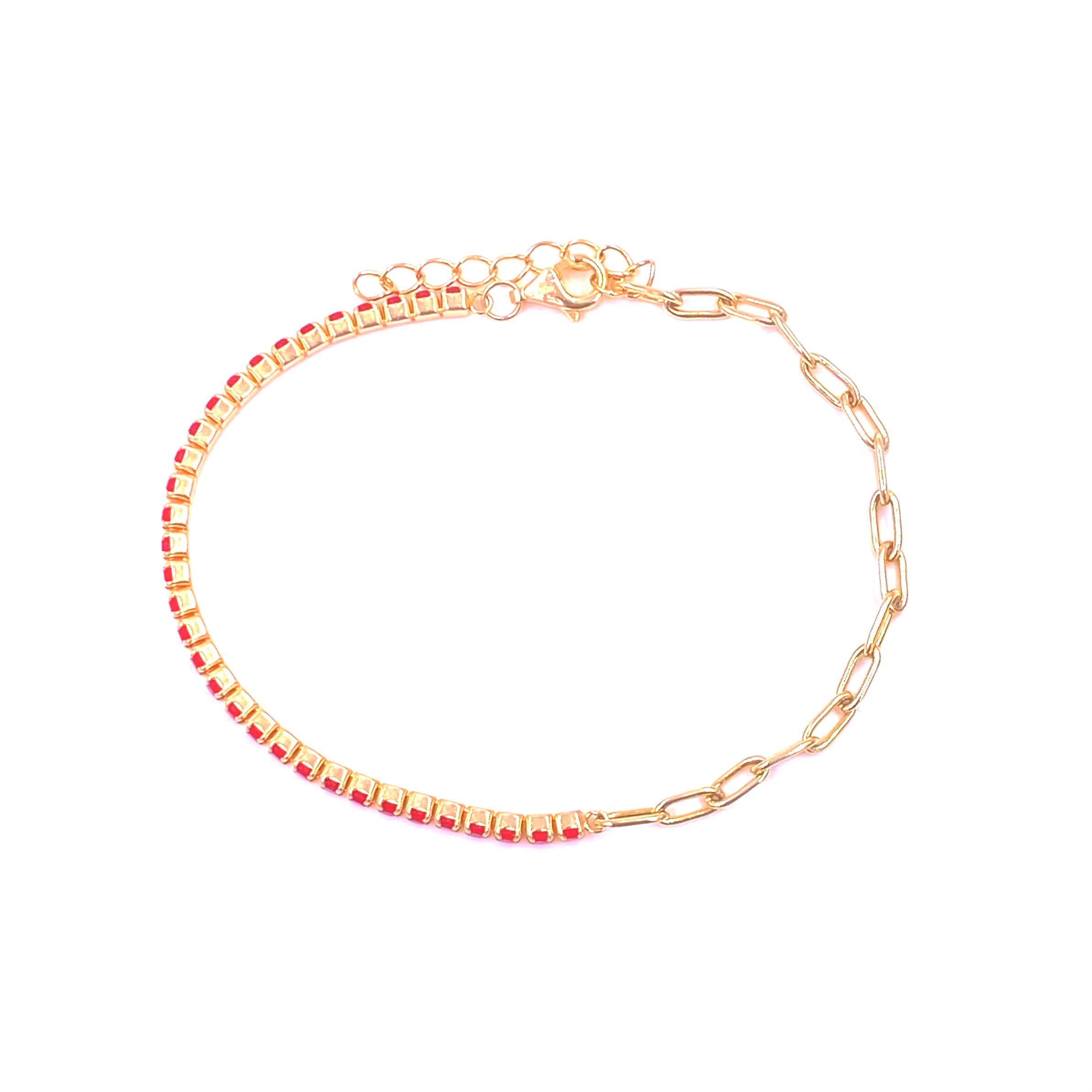 Ashley Gold Sterling Silver Gold Plated CZ Prong Set Link Bracelet for Women - Elegant Jewelry Gift for Birthday, Anniversary & Special Occasions