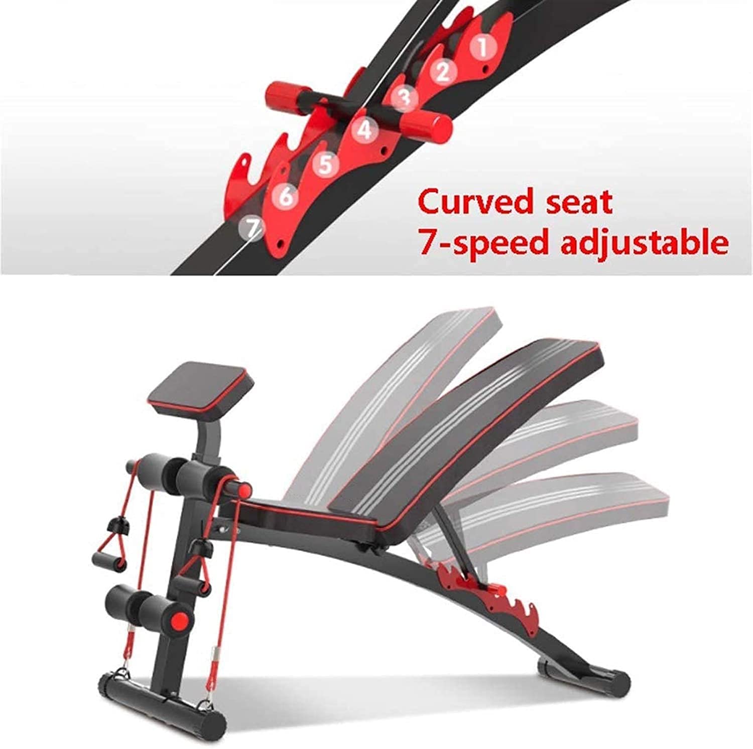 Adjustable Weight Bench for Full Body Workout - Foldable Home Gym Strength Training Bench Press for Men & Women - Perfect for Squats, Dumbbell Exercises & Strength Training (Black)