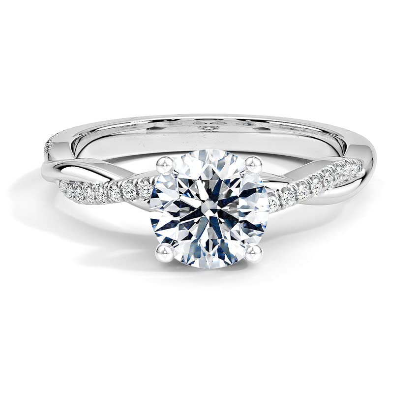 1.0 CT Twisting Infinity Pave Set Simulated Diamond Engagement Ring for Women - 10K/14K White Gold Wedding Band, Promise Ring & Anniversary Gift - Perfect for Proposals, Valentine's Day & Special Occasions