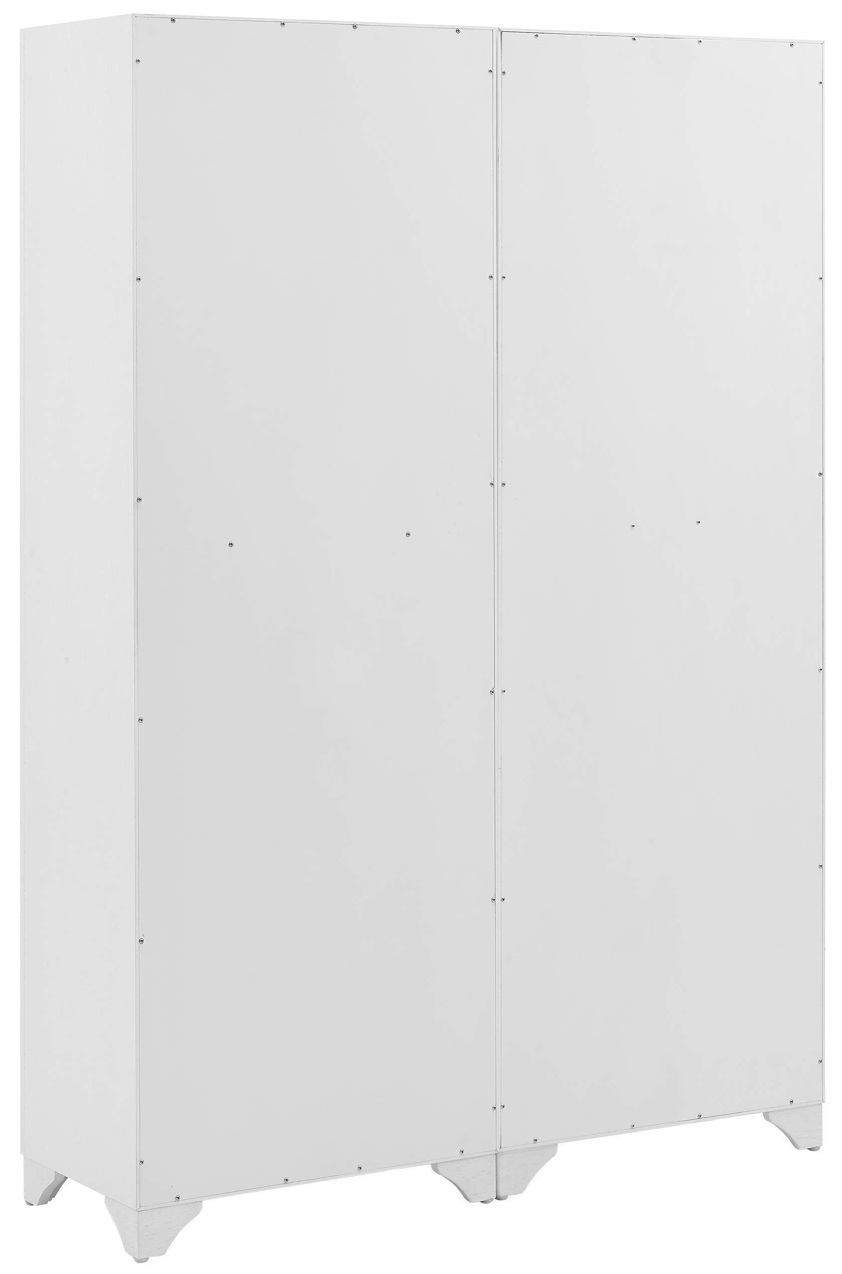 Crosley Furniture Tara 2-Piece Pantry Storage Cabinet Set with Adjustable Shelves - Distressed White Kitchen Organizer for Dining Room & Laundry Room Storage | Perfect for Small Spaces & Home Organization