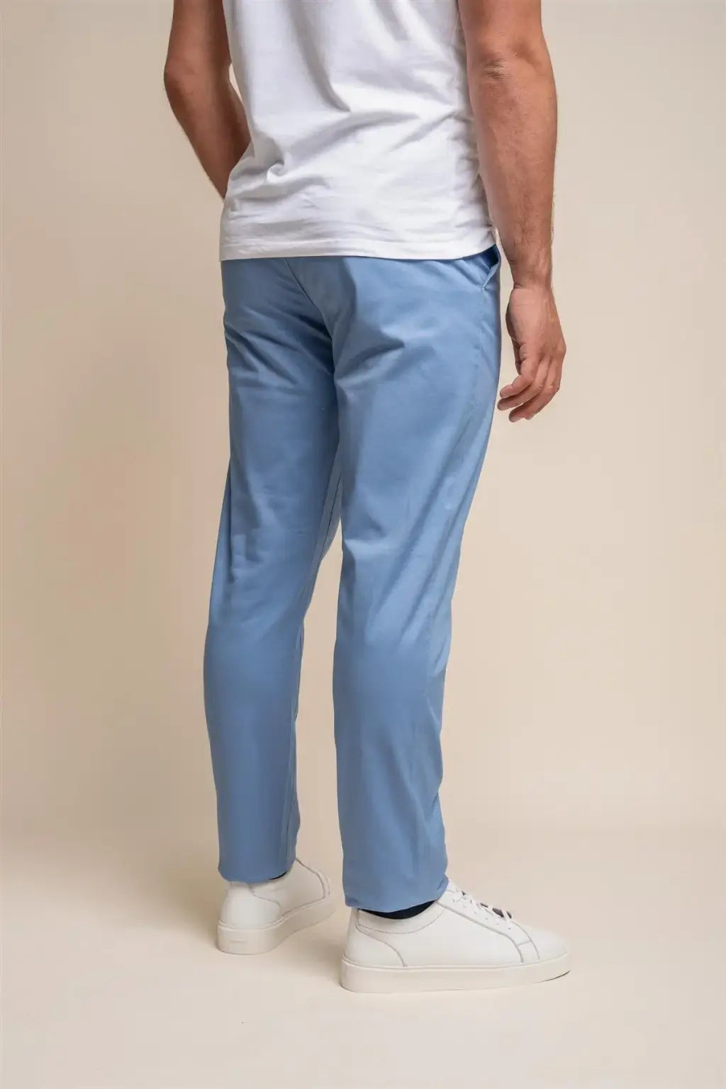 Cavani Men's Dakota Azure Chino Pants - Slim Fit Stretch Comfort Casual Dress Pants for Office, Business, and Everyday Wear