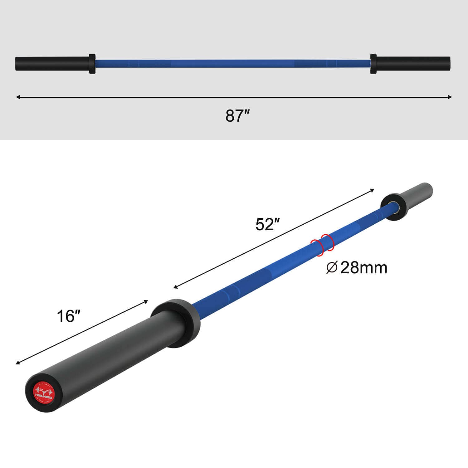 Olympic Barbell EZ Curl Bar 4ft/5ft/7ft - 2 Inch Weight Plate Compatible - 300lb to 1500lb Capacity - Ideal for Home Gym, Strength Training & Weightlifting Workouts