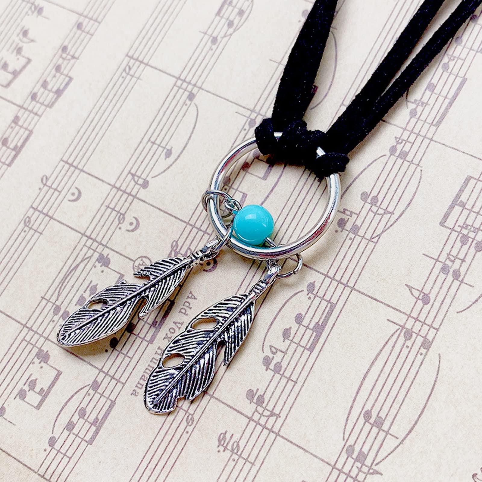 Boho Turquoise Suede Necklace for Women - Long Layered Western Jewelry for Country Concerts, Rodeo Outfits & Beach Essentials | Perfect for Festival Fashion, Summer Accessories & Boho Chic Style