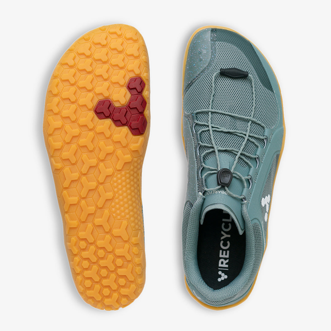 Vivobarefoot Women's Primus Trail II FG Barefoot Shoes - Sea Green | Minimalist Trail Running & Hiking Shoes for Women | Outdoor Adventure & Fitness Activities