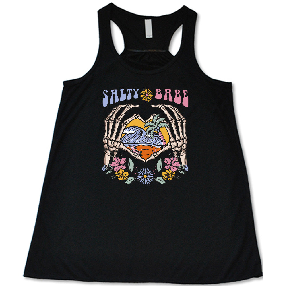 Salty Babe Graphic T-Shirt - Trendy Funny Sarcastic Tee for Women - Perfect for Beach Outings, Girls Night Out & Casual Everyday Wear
