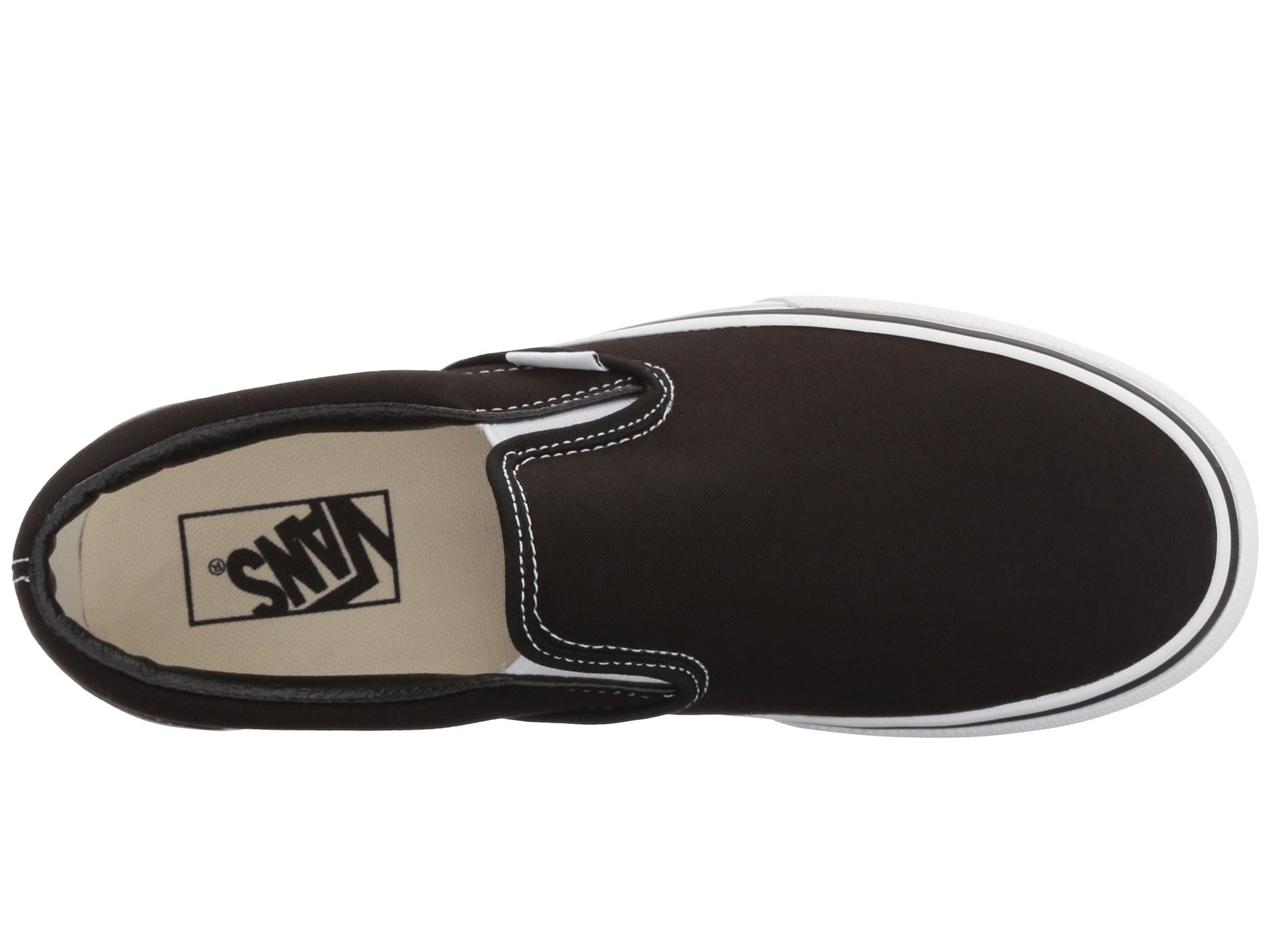 Vans Men's Classic Slip-On Platform Sneakers - Black & White Skate Shoes - Size 3.5 - Comfortable Casual & Skateboarding Footwear for Everyday Wear