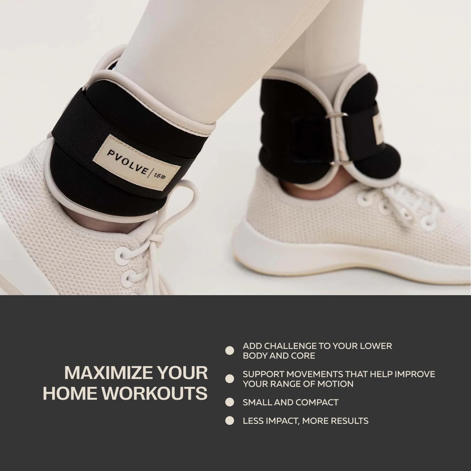 Pvolve Adjustable Ankle Weights for Men & Women - 1 Pair of Wrist/Ankle Weights for Toning Legs, Core & Full Body - Perfect for Home Workouts, Walking, Jogging, Dancing, Pilates & Fitness Training
