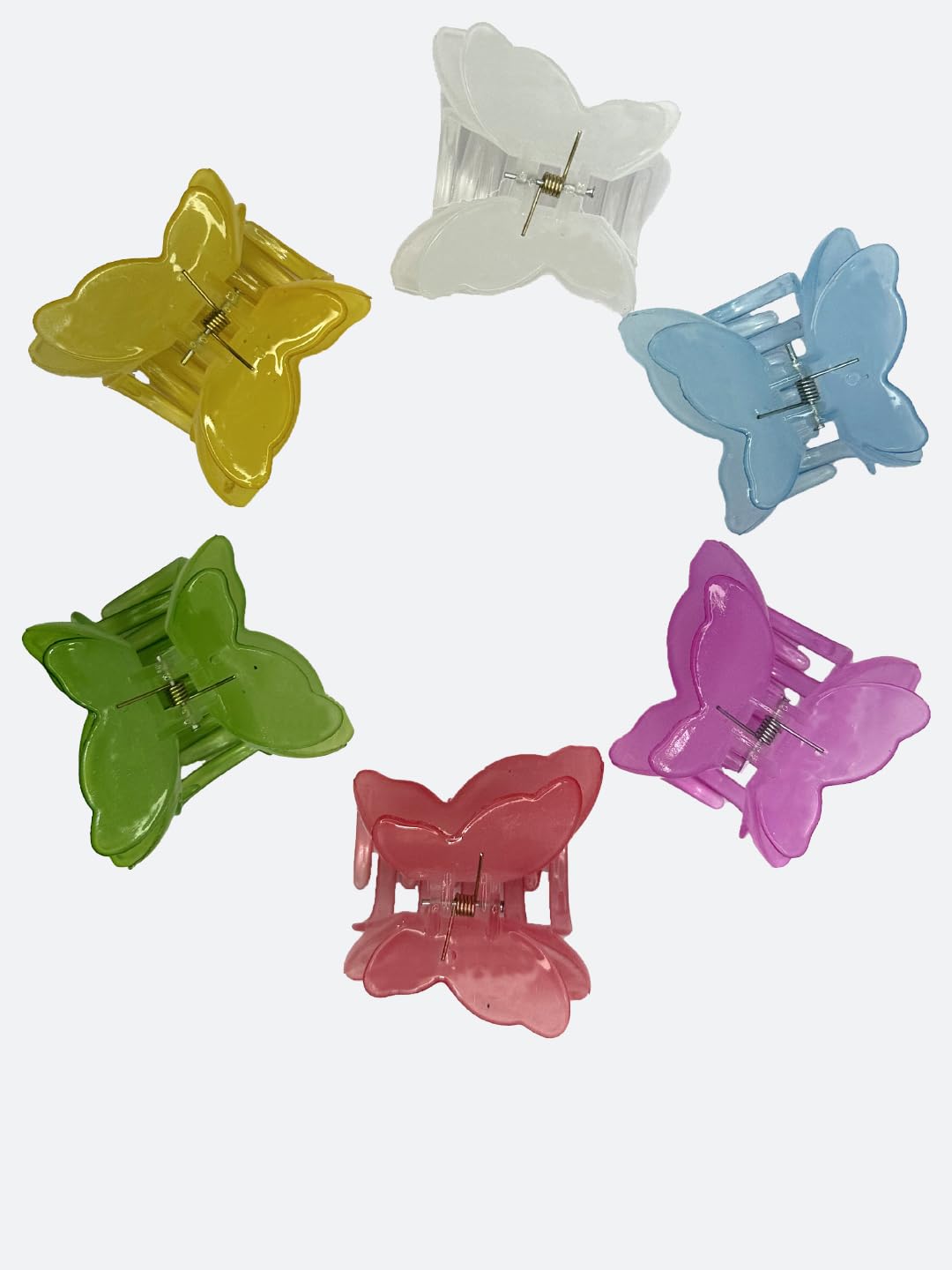 FCK 3-Pack of 6 Pcs Butterfly Hair Clips | Non-Slip Grip Hair Accessories | Durable Pastel Plastic Hairpins for Women & Girls | Matte Finish Hair Clips for School, Work & Everyday Styling