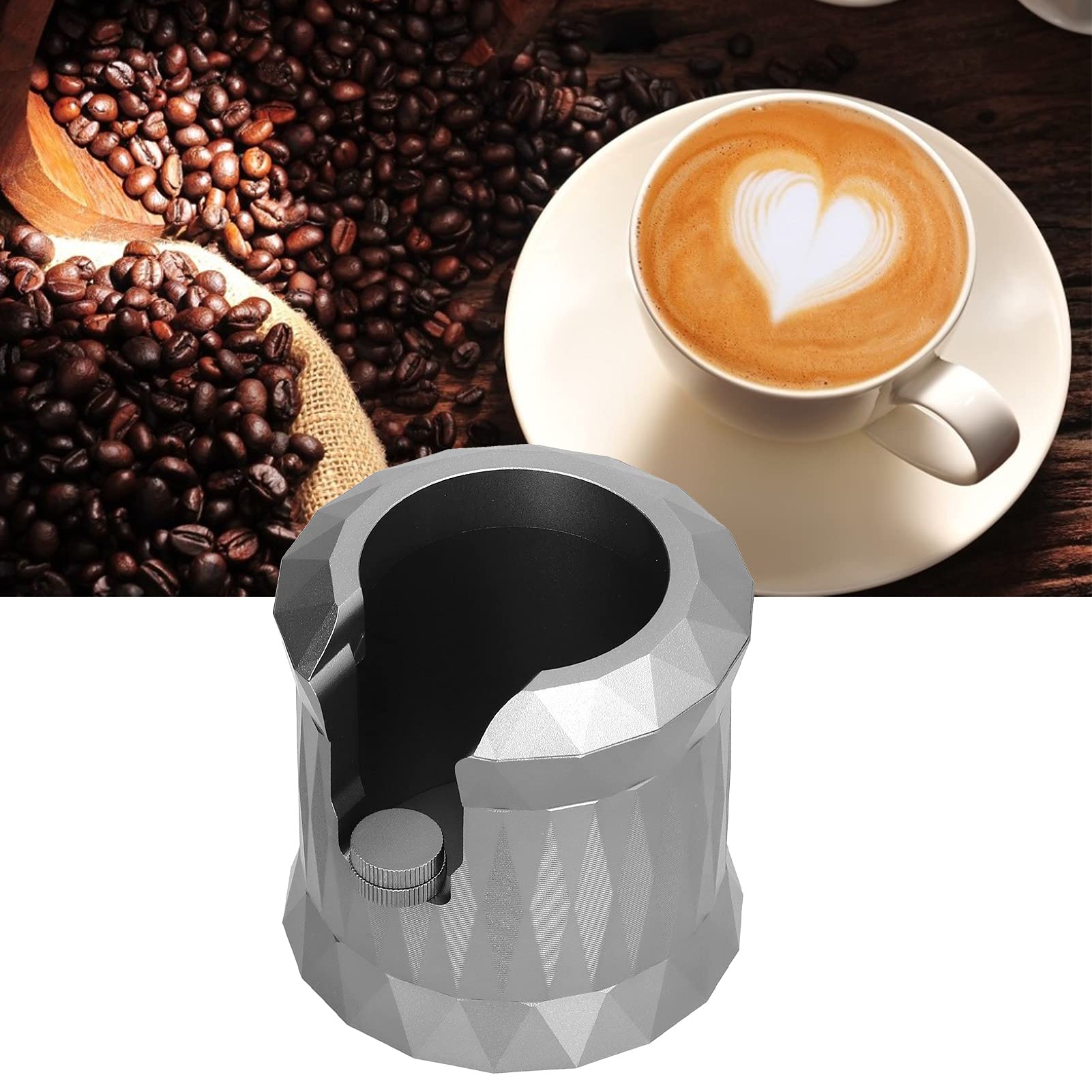 Premium Coffee Tamper & Tamping Stand - Matte Gray Barista Tool for Espresso, Milk Tea & Cocktail Preparation at Home, Cafes & Bars