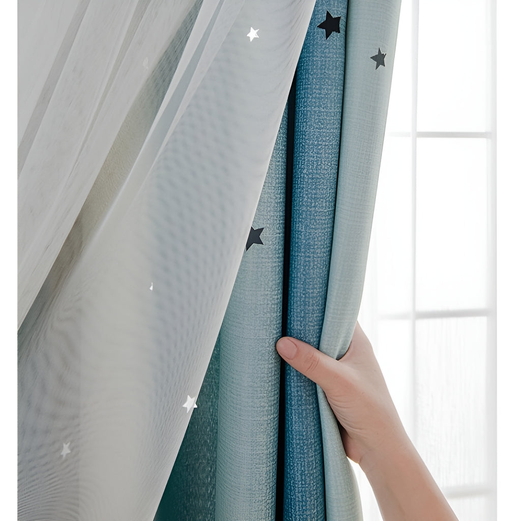 Yareli Two-Tone Ombre Blackout Curtains - Custom Room Darkening Window Drapes for Bedroom & Living Room