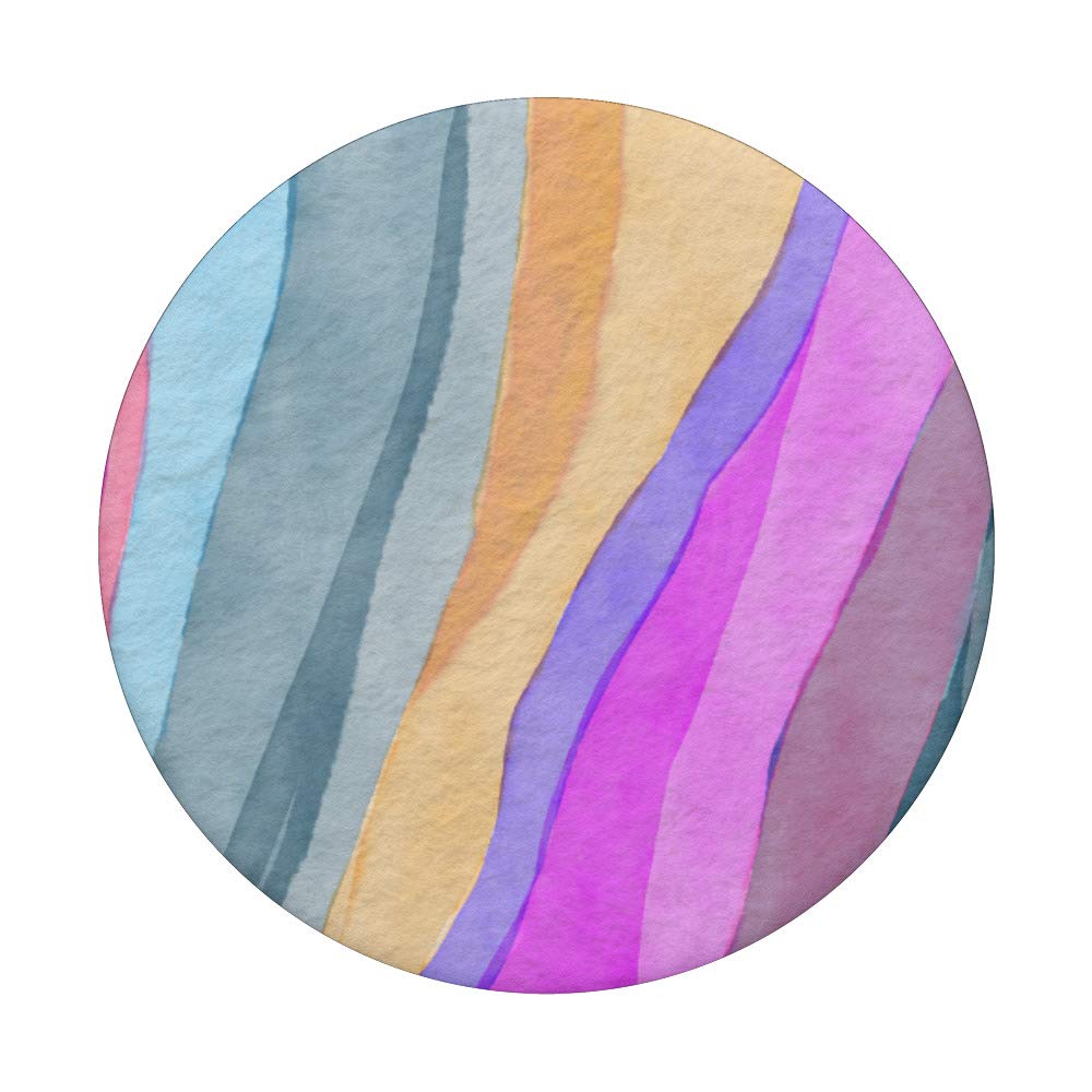 Rainbow Watercolor Abstract Art PopSockets PopGrip - Swappable Phone & Tablet Grip for iPhone, Samsung | Vibrant Phone Accessory for Artists, Students & Office Use