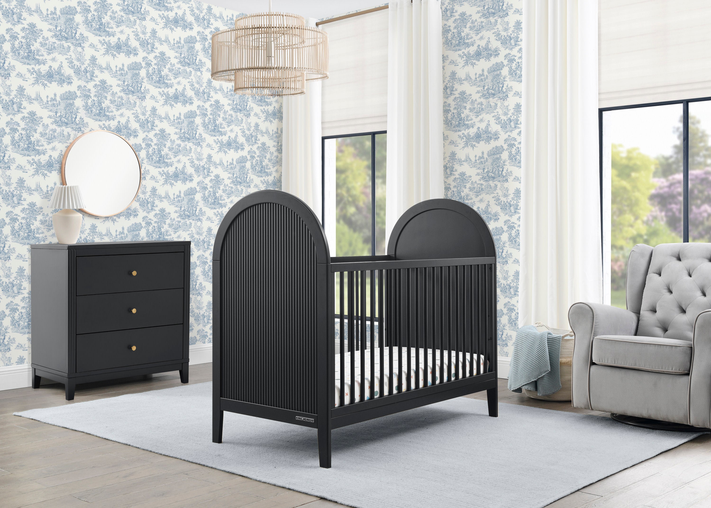 Eloise 4-in-1 Convertible Baby Crib - Toddler Bed, Daybed & Full-Size Bed Conversion - Safe Nursery Furniture for Newborns to Teens - Perfect for Bedrooms, Daycare & Guest Rooms