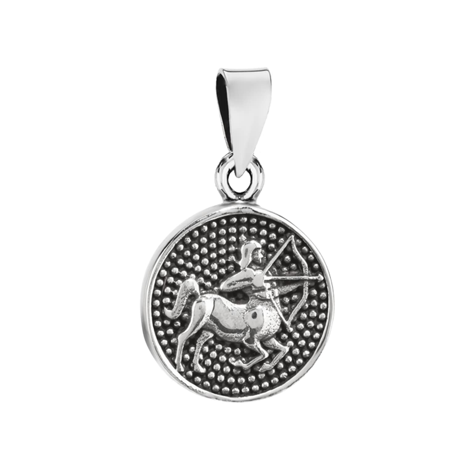 NKlaus 14.7mm Sagittarius Zodiac Pendant Necklace - 925 Sterling Silver Horoscope Jewelry Gift for Women - Perfect for Birthdays, Christmas & Astrology Lovers