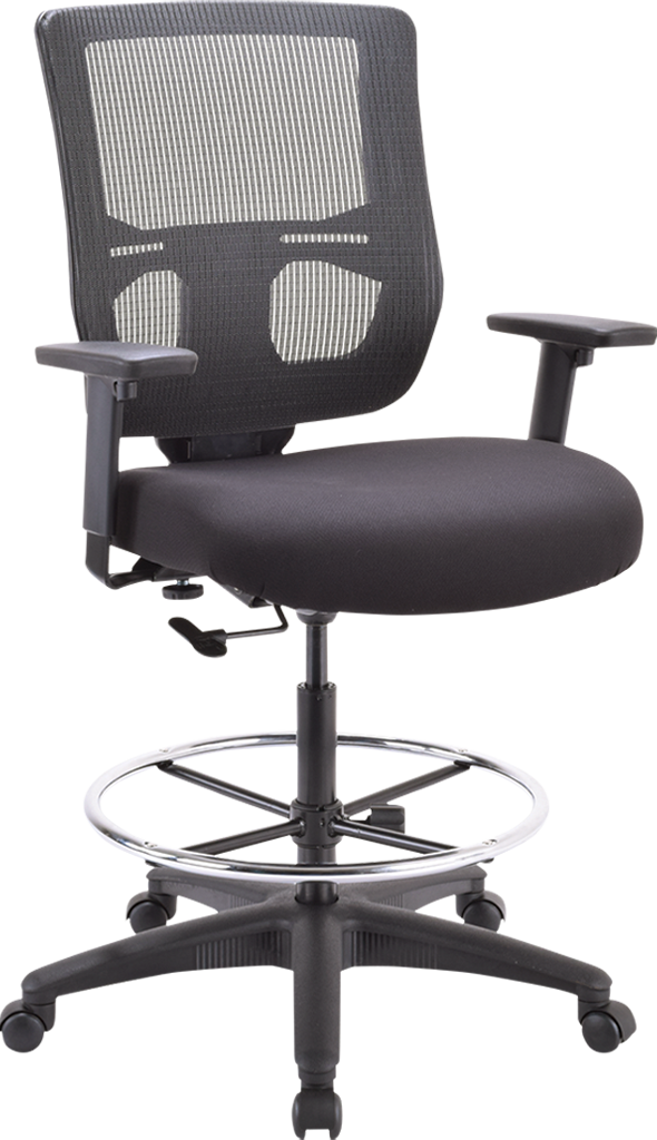 Eurotech APOLLO II Adjustable Height Bar Stool with Backrest - EHS5499 - Perfect for Kitchen Islands, Home Bars & Commercial Use