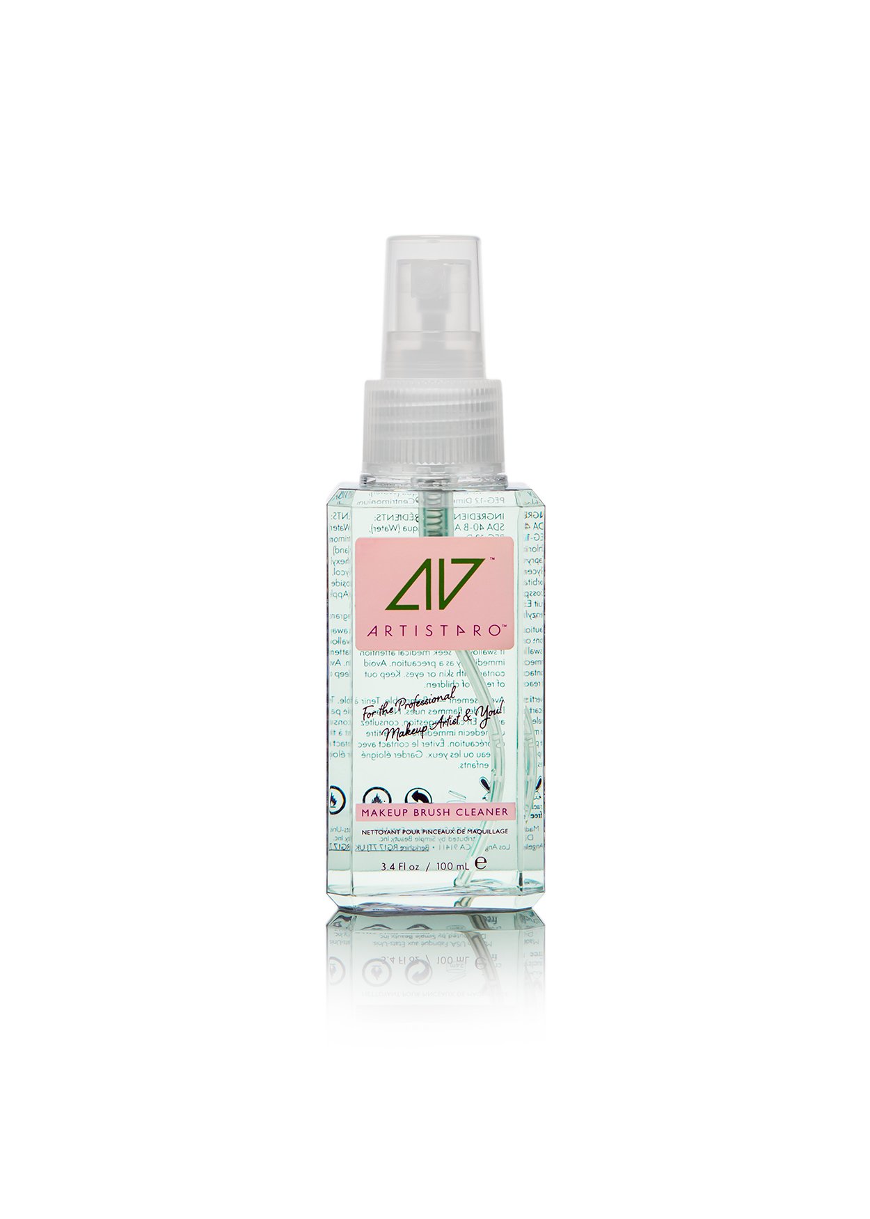 Professional Makeup Brush Cleaner & Hand Sanitizer (3.4oz) - Perfect for Salon & Travel