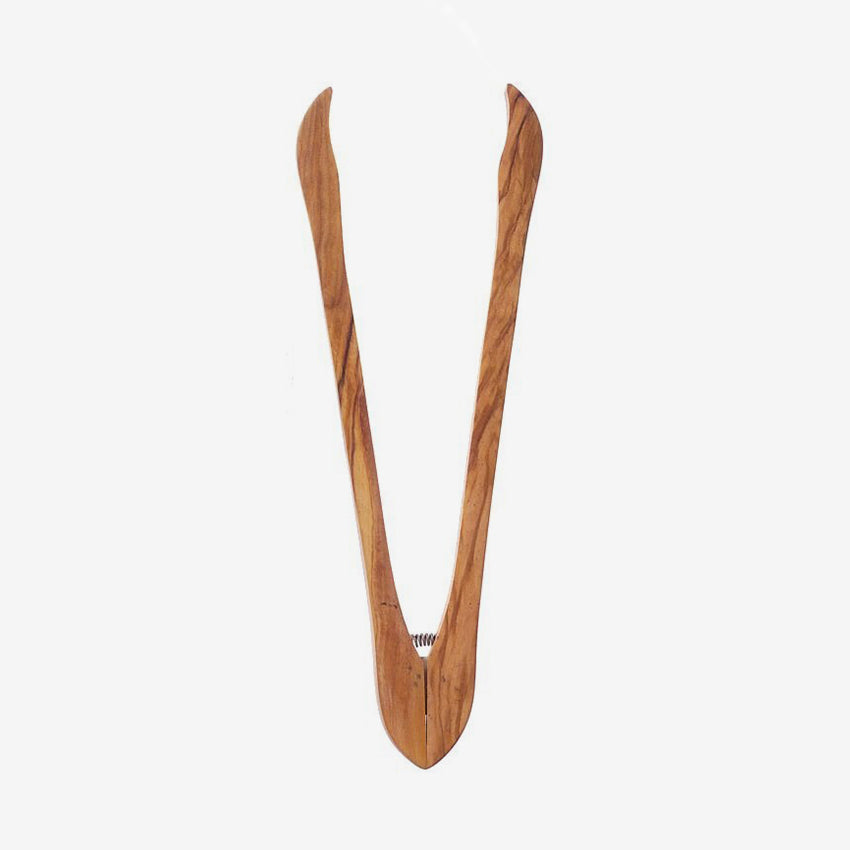 David Shaw Premium Olive Wood Tongs - Natural Wooden Kitchen Utensils for Cooking, Serving & Salad Tossing - Eco-Friendly BBQ & Party Serving Tools