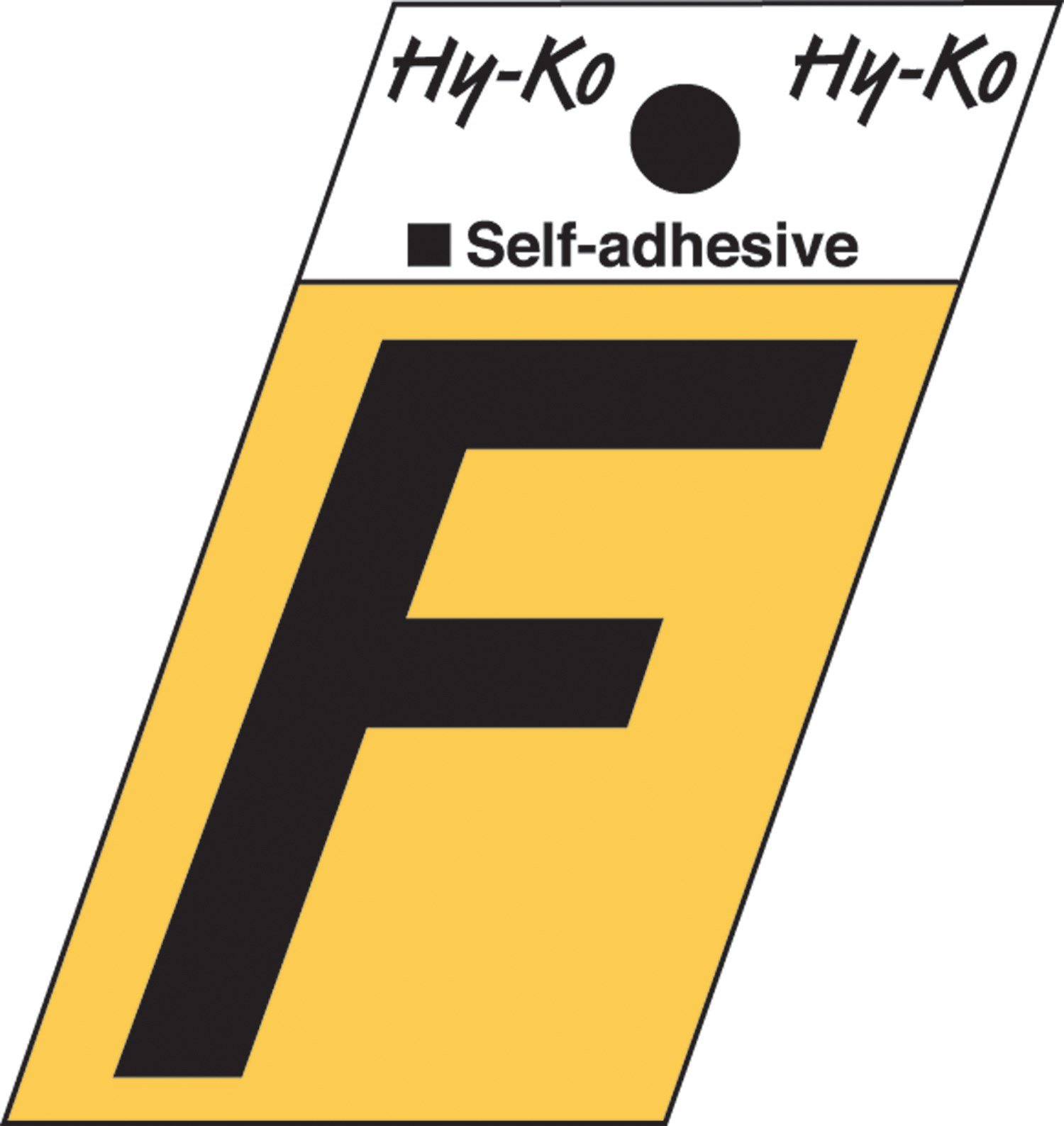 Hy-Ko 1-1/2 Inch Black Aluminum Letter F Self-Adhesive for Mailboxes, Signs & DIY Projects - 1 Piece