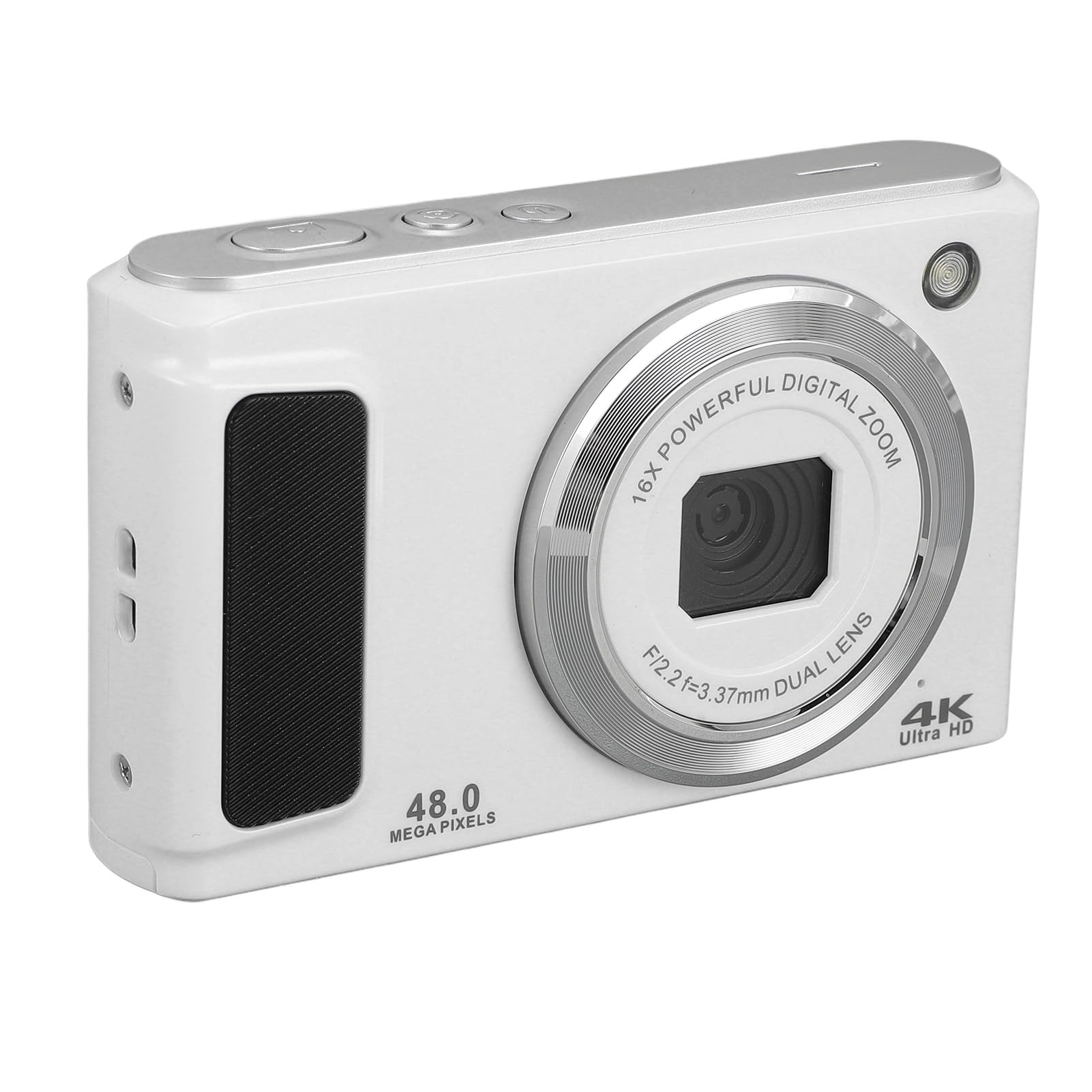 **Best Compact Digital Camera for Travel & Camping - Portable Dual Camera with HD Video (White) - Perfect for Outdoor Adventures, Vlogging & Family Trips**