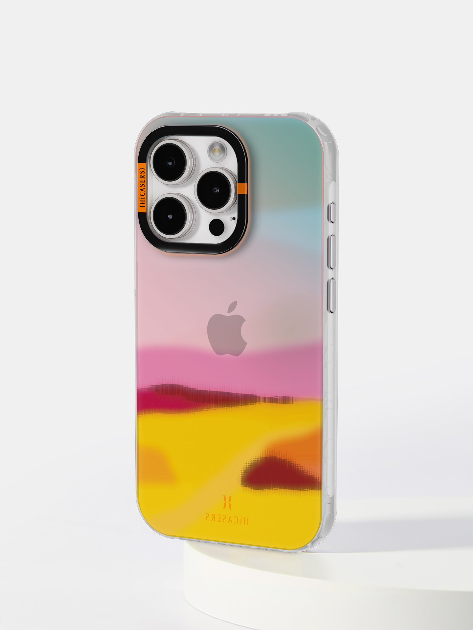 Abstract Wheat Field Iridescent Phone Case for iPhone 15/14/13/12 Pro Max - Glittery Pink Protective Cover with Slim Fit & Scratch Resistance - Perfect for Everyday Use, Travel & Gift Giving